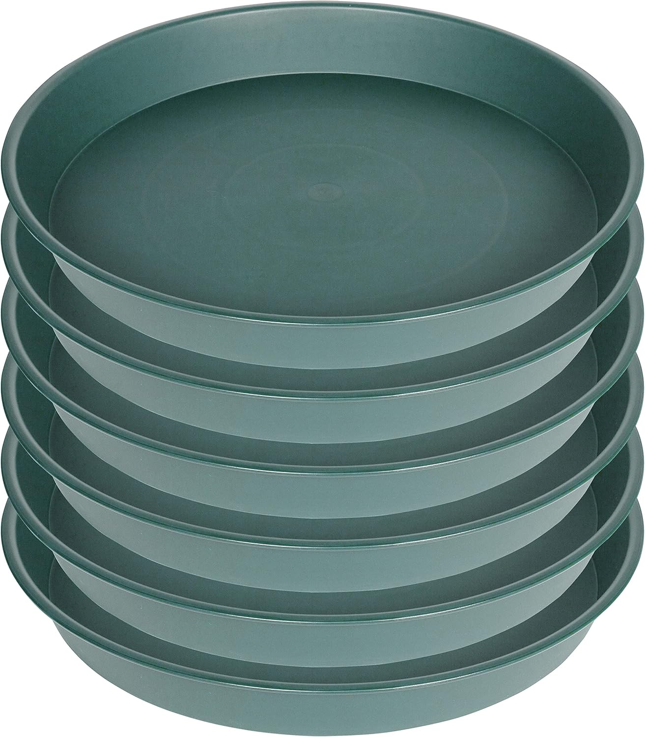 6 Pack of 10 inch Plant Saucer Bird Bath Bowl, Heavy Duty Plastic Plant Saucer 10 inch Round, Durable Plant Tray for Pots, Plant Saucers for Indoors, Plant Trays for Planter (10", Green)