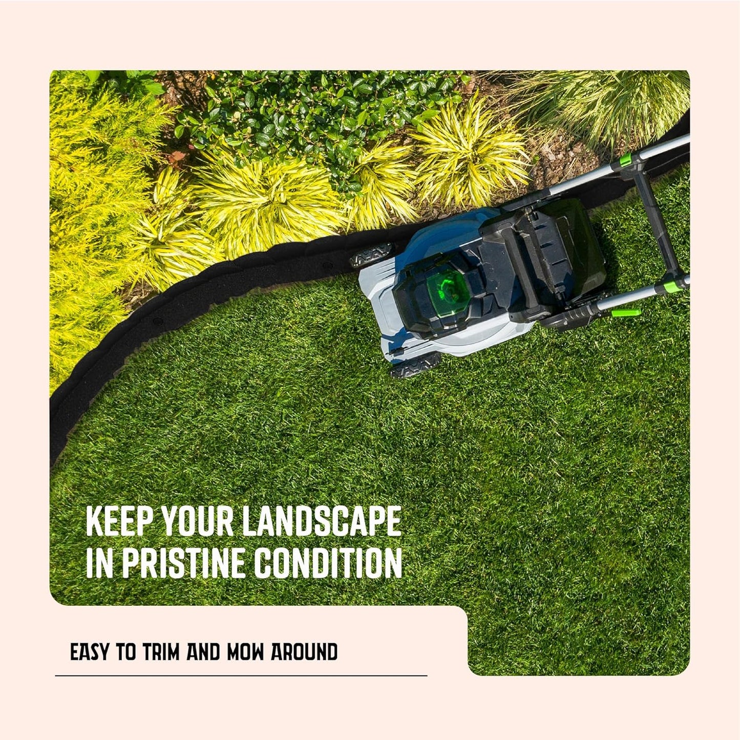 Playsafer L Shaped Flexible Rubber Scalloped Edger for Lawns Landscaping and Playground | Easy No Dig Installation| 4' Long (2, Black)