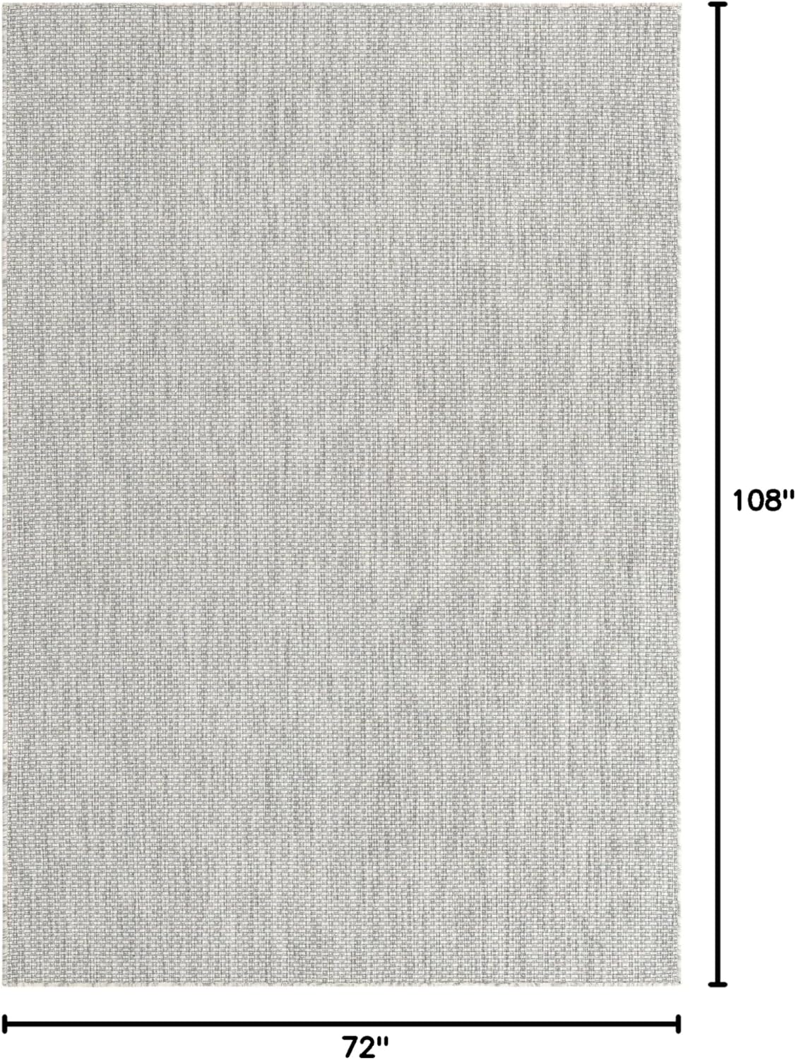 Unique Loom Collection Casual Transitional Solid Heathered Indoor/Outdoor Flatweave Area Rug (6' 1" x 9' Rectangle, Light Gray/Ivory)