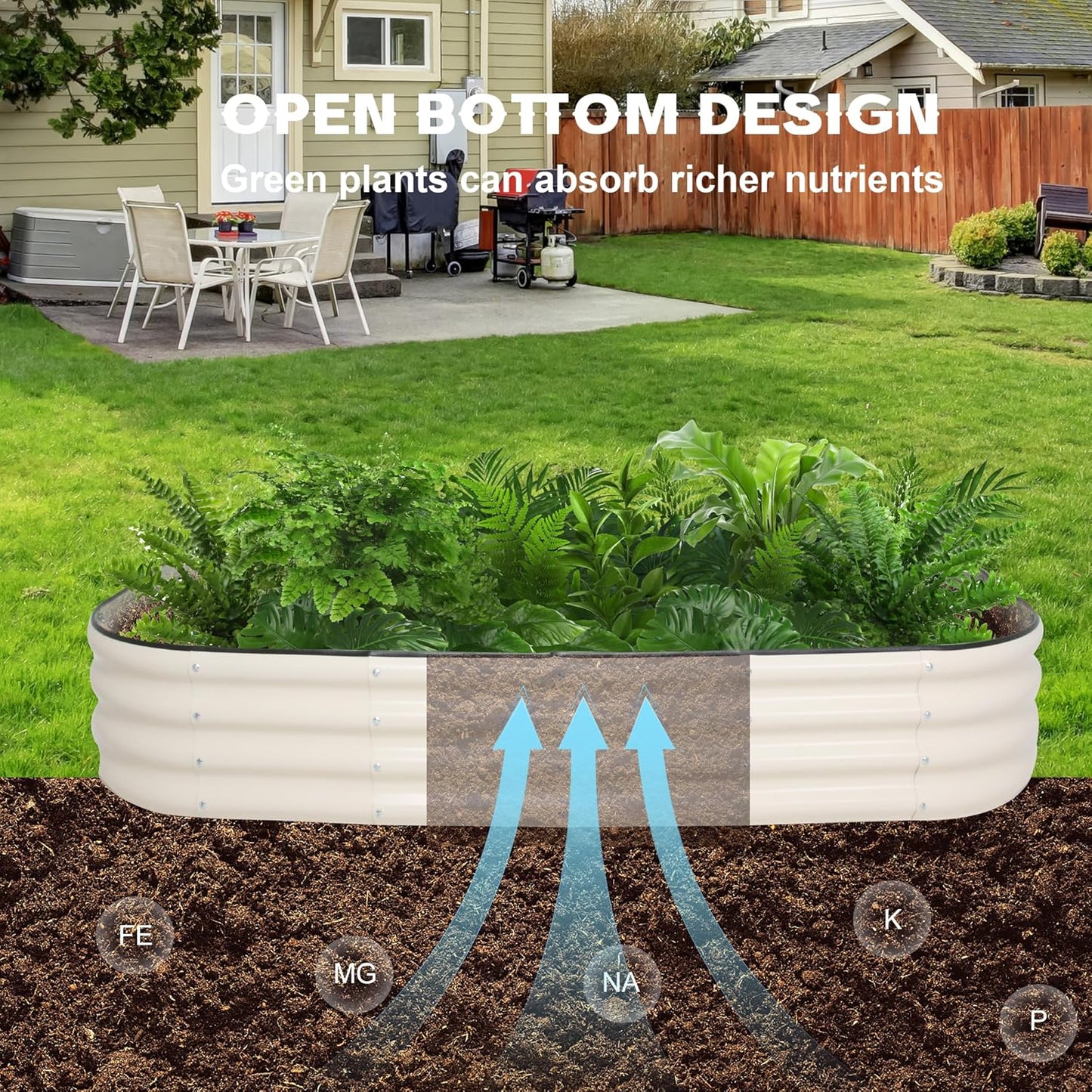 Galvanized Raised Garden Bed Kit Outdoor Metal Garden Planter Box for Backyard Gardening, Planting Vegetables, and Patio (70.8"x35.4"x11.8")