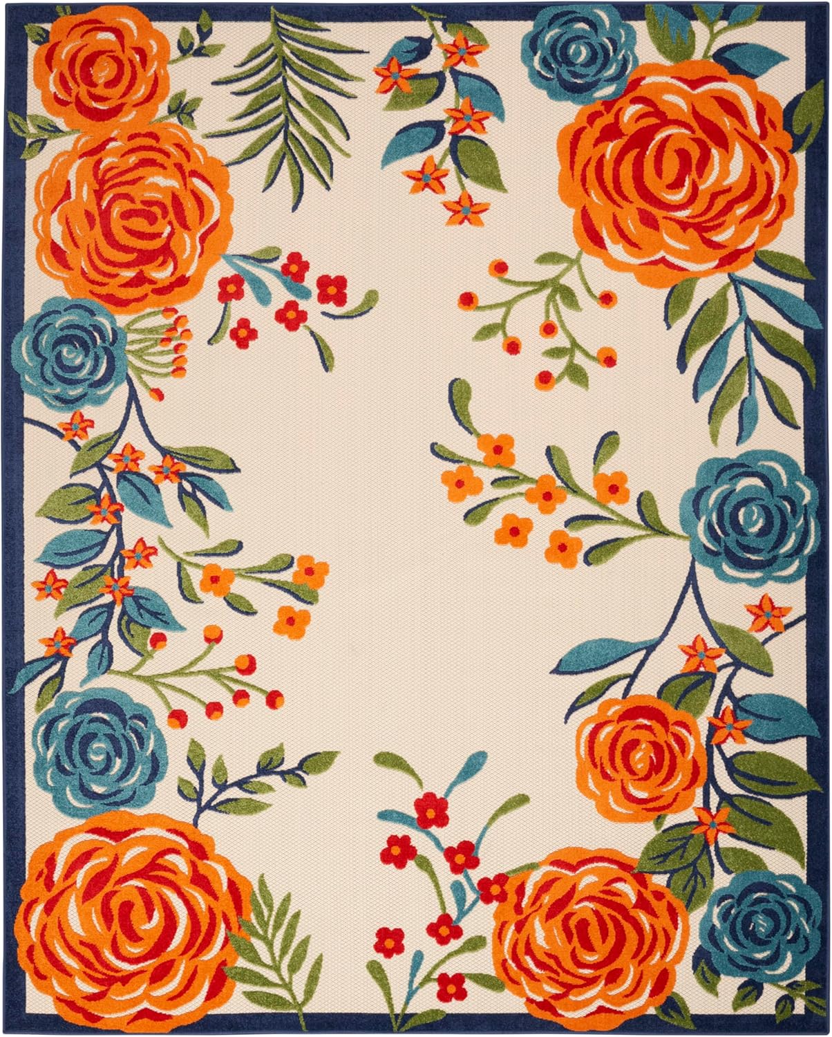 Nourison Home Aloha Indoor/Outdoor Modern Multicolor 7' x 10' Area Rug, Easy Cleaning, Non Shedding, Bed Room, Living Room, Dining Room, Kitchen (7x10)