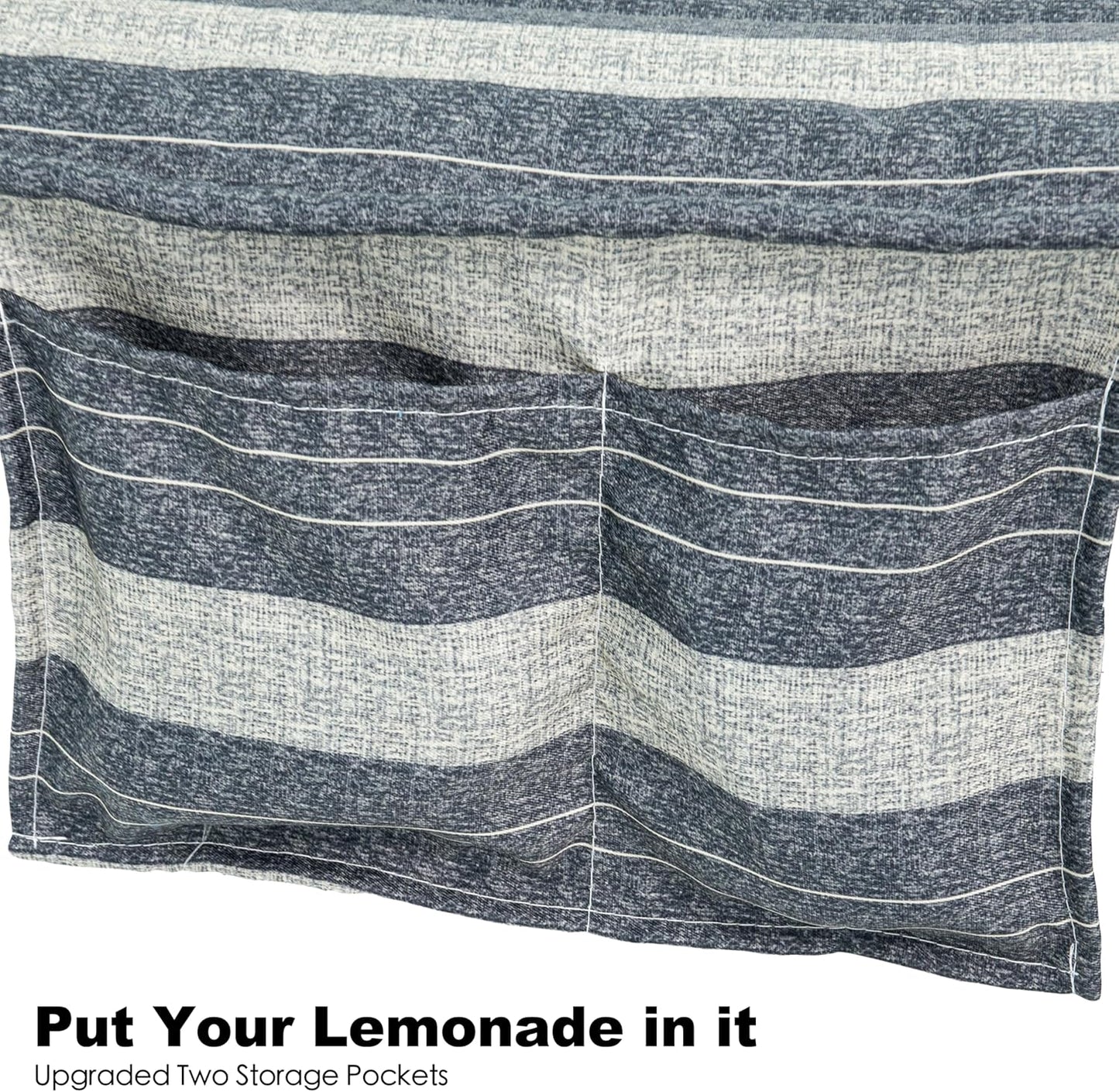 2 Person Hammocks for Outside, Double Quilted Fabric Outdoor Hammock with Spreader Bar, Large Removable Pillow, Storage Pockets, Carabiners, Max 475 lbs Capacity (Slate Grey)