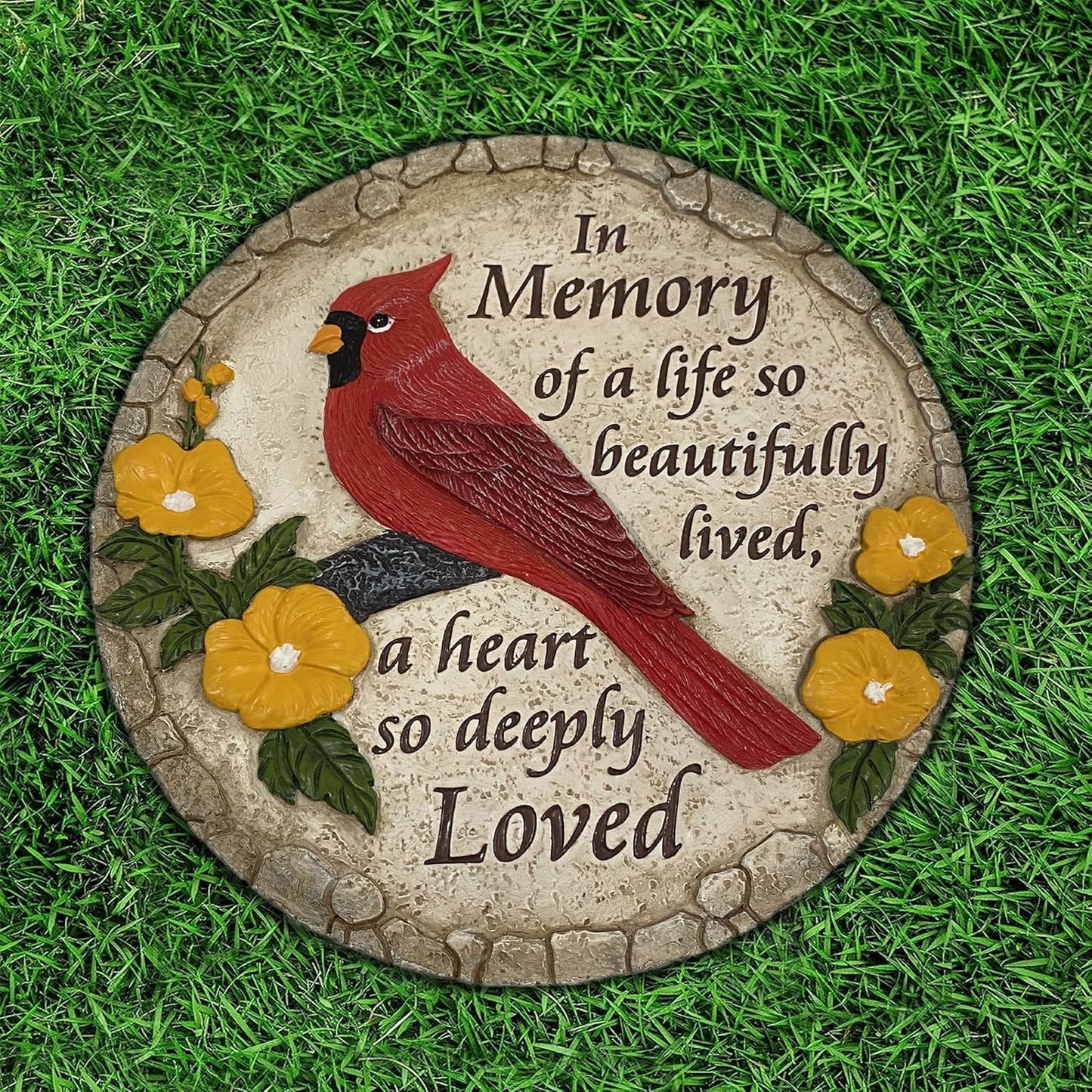 Cardinal Memorial Stones, Garden Memorial Stones for Loved Ones, Memory Stones for Loved Ones Lost, Sympathy Gifts, Memorial Gifts Loss Brother, Son, Husband, Sister TNS8