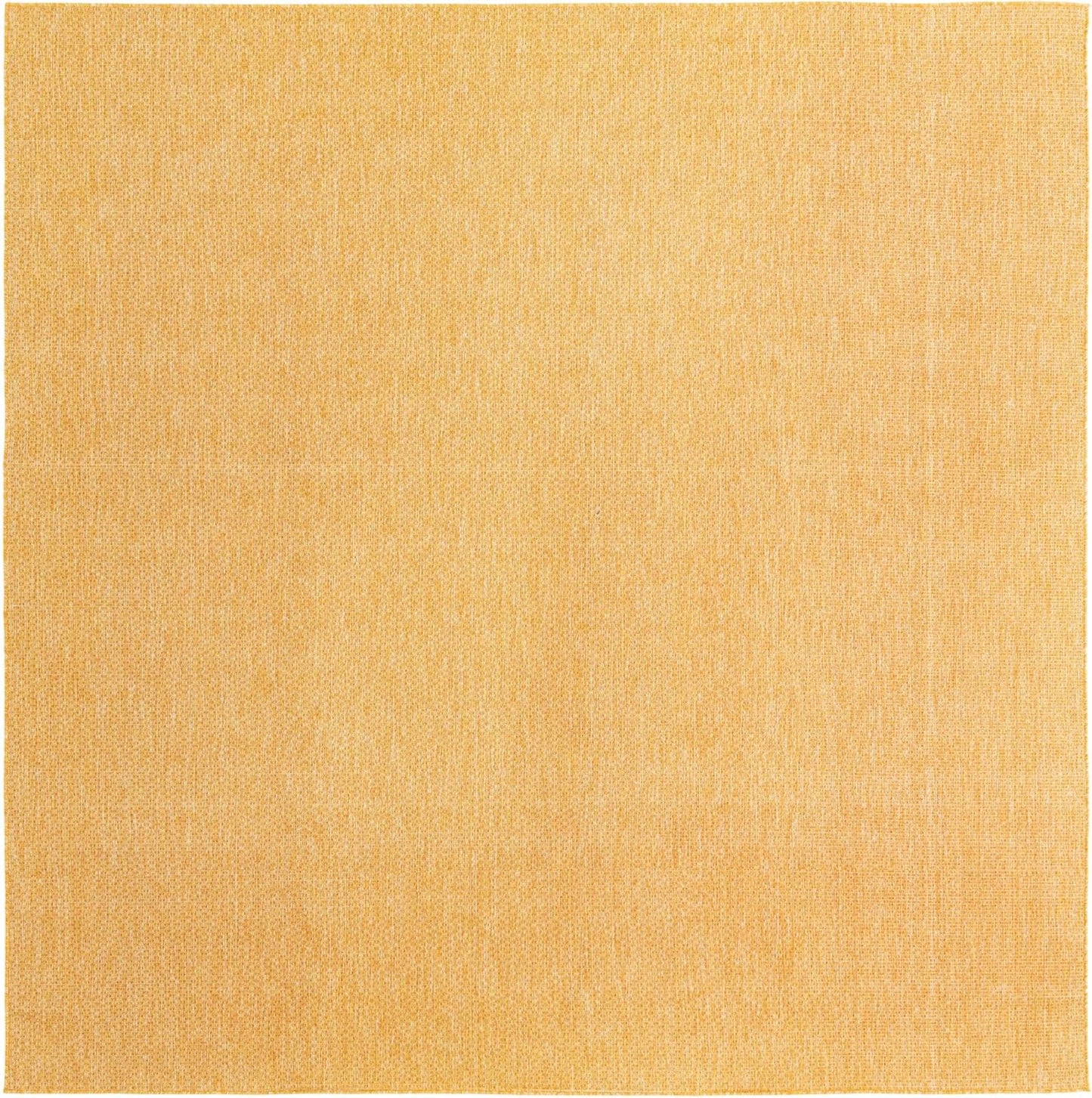 Unique Loom Collection Casual Transitional Solid Heathered Indoor/Outdoor Flatweave Area Rug (10' 8" Square, Corn Harvest Yellow)