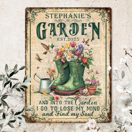 Custom Sign, Personalized Metal Signs, Customize for Office, Business, Workplace, Office, Home, Delivery Signs, Metal Sign With Your Own Image, Text,Photo, Pets, Kids Art Made in USA (Garden 05)