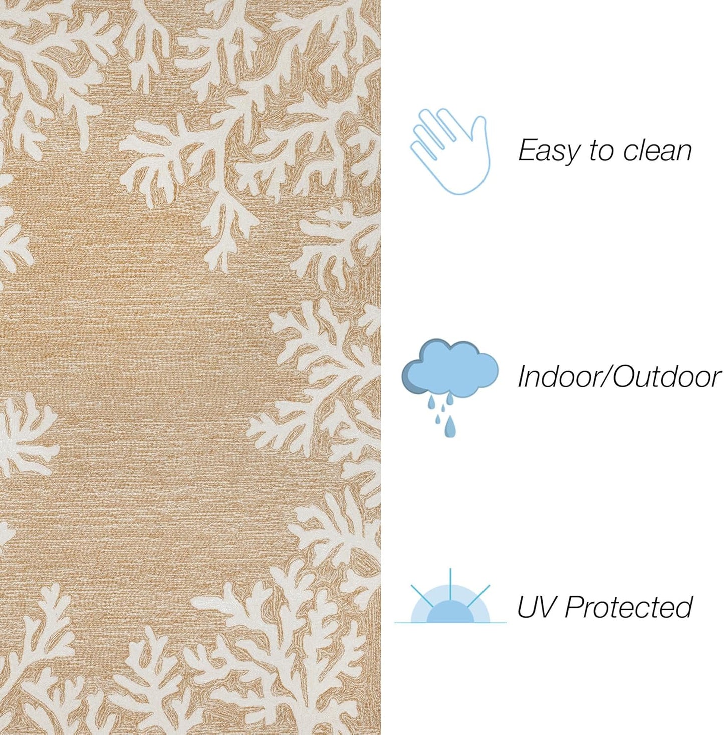 Liora Manne Rug, 7'6" x 9'6", Coral Border Neutral