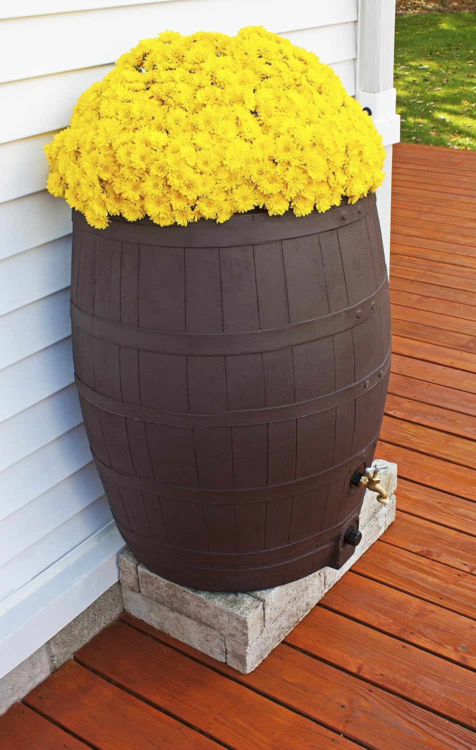 Rescue 50 Gallon Whiskey Rain Barrel – Brown