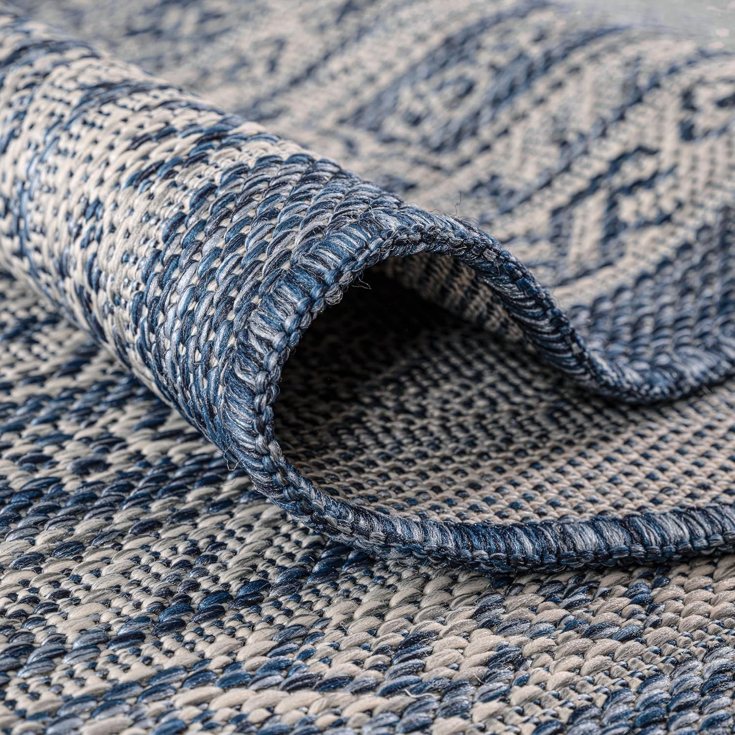 Keen Home Design Terrace Outdoor Round Rug - 8ft Round Washable Indoor/Outdoor Rug for Patio, Kitchen, Balcony, Beach, Garden, Deck and Porch, Size: 7'7" Round