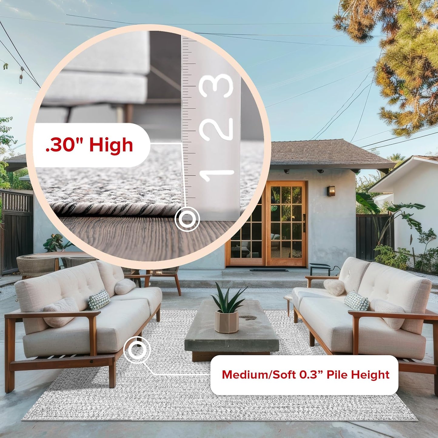 nuLOOM 4' x 6' Solid Hand Braided Indoor/Outdoor Area Rug, Pet-Friendly, High Traffic, Weather Resistant, for Patio, Balcony, Bedroom, Living Room, Dining Room, Wynn Salt And Pepper