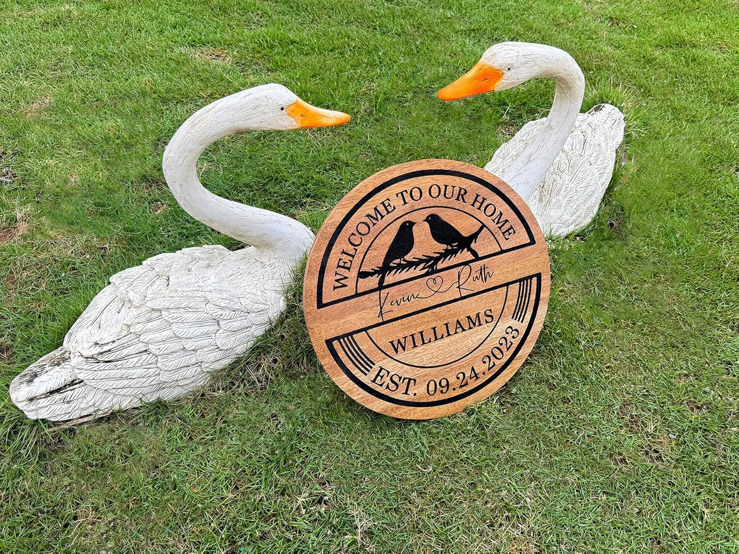 Personalized Anniversary Wedding Gifts for Couple Parent Husband Wife, Wooden Name Sign, Large Rustic Wedding Wall Decor, Custom with Your Names and Dates, Personalized Gift