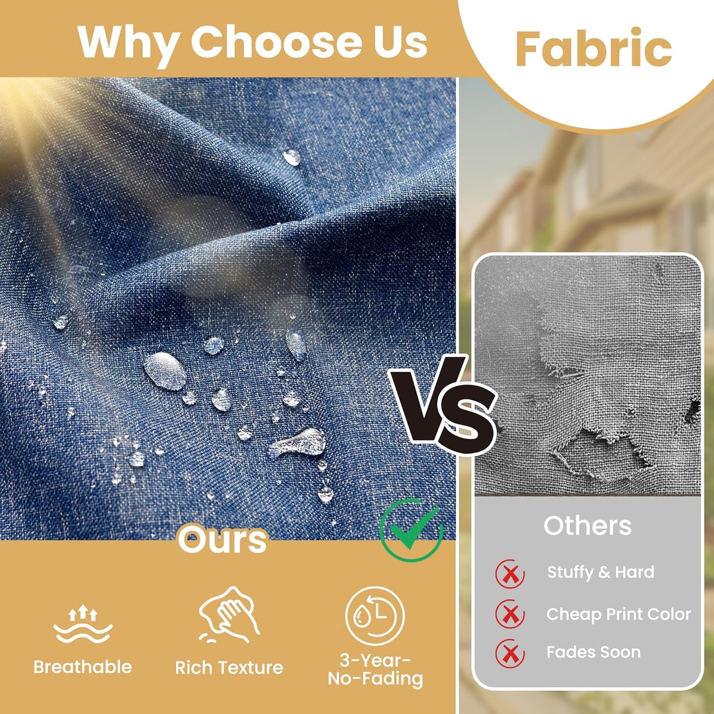 HOOOWOOO Outdoor Sectional Patio Furniture Set,6 Pieces Wicker Conversation Sets L Shaped Couch,Extra Deep Out Door Sofa Outside Furniture,Denim Blue