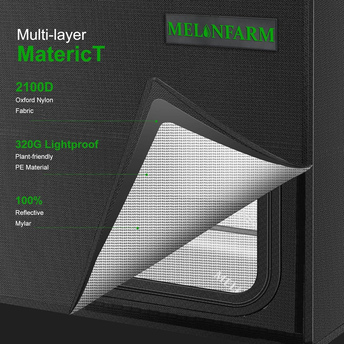 MELONFARM 24"x16"x20" Grow Tent, Double Transparent Viewing Door Indoor Grow Tent, Growing Tent with High Reflective Mylar & Floor Tray, Plant Tent for Indoor Hydroponics Growing