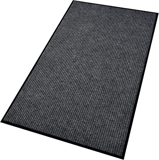 Profile Rubber Door Mat, 72x48inch, Heavy Duty, Entrance Doormat, Indoor and Outdoor, Waterproof, Easy Clean Shoe Scraper, Home Rug Welcome Mats for Entryway, Patio, Porch(Grey)