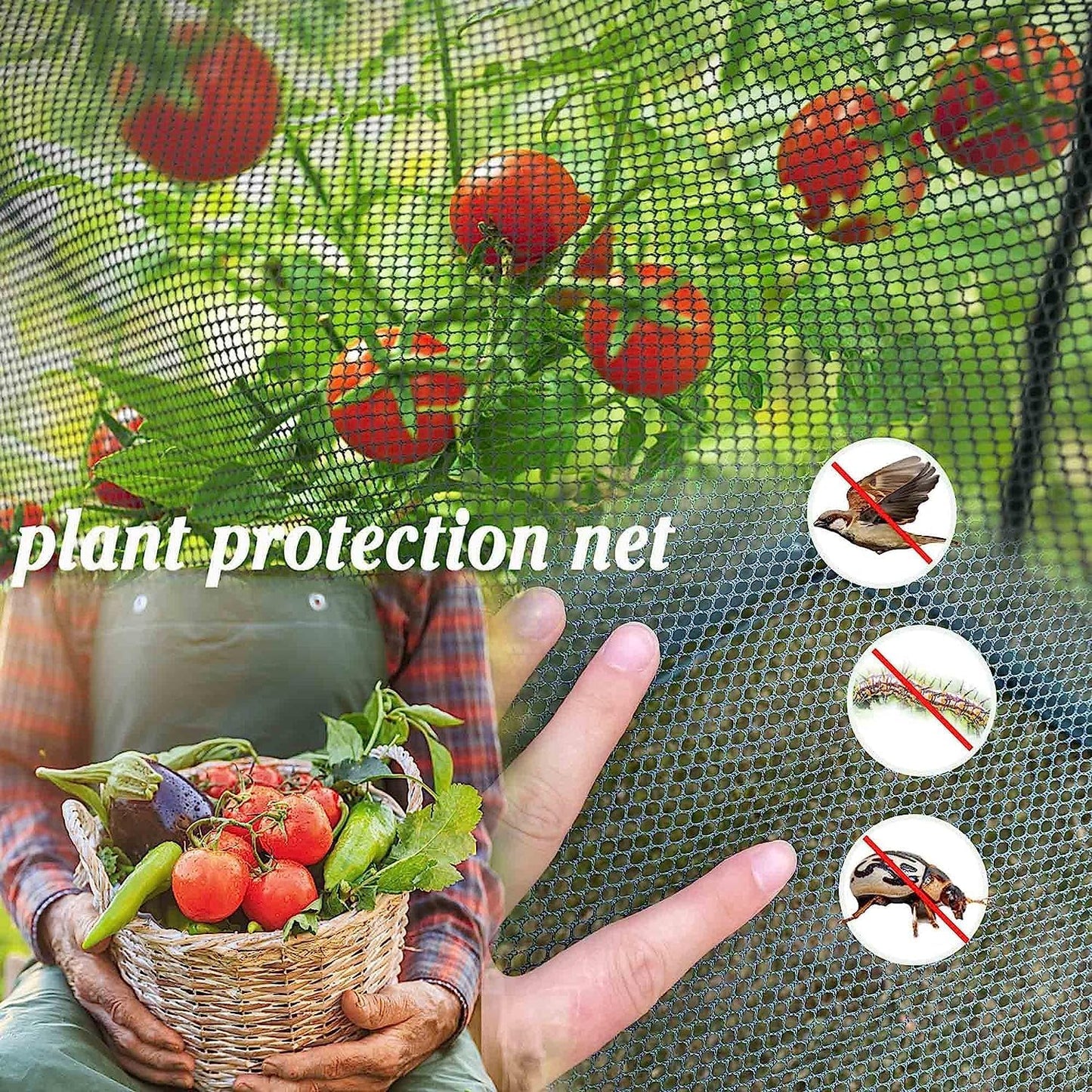 Poray Large Tunnel 10FTx6FT Plant Netting Cover, 6FT Tall Crop Cage Tomato Netting,Pest Guard Cover for Vegetables &Fruits,Durable Gardening Net for Plant and Animal