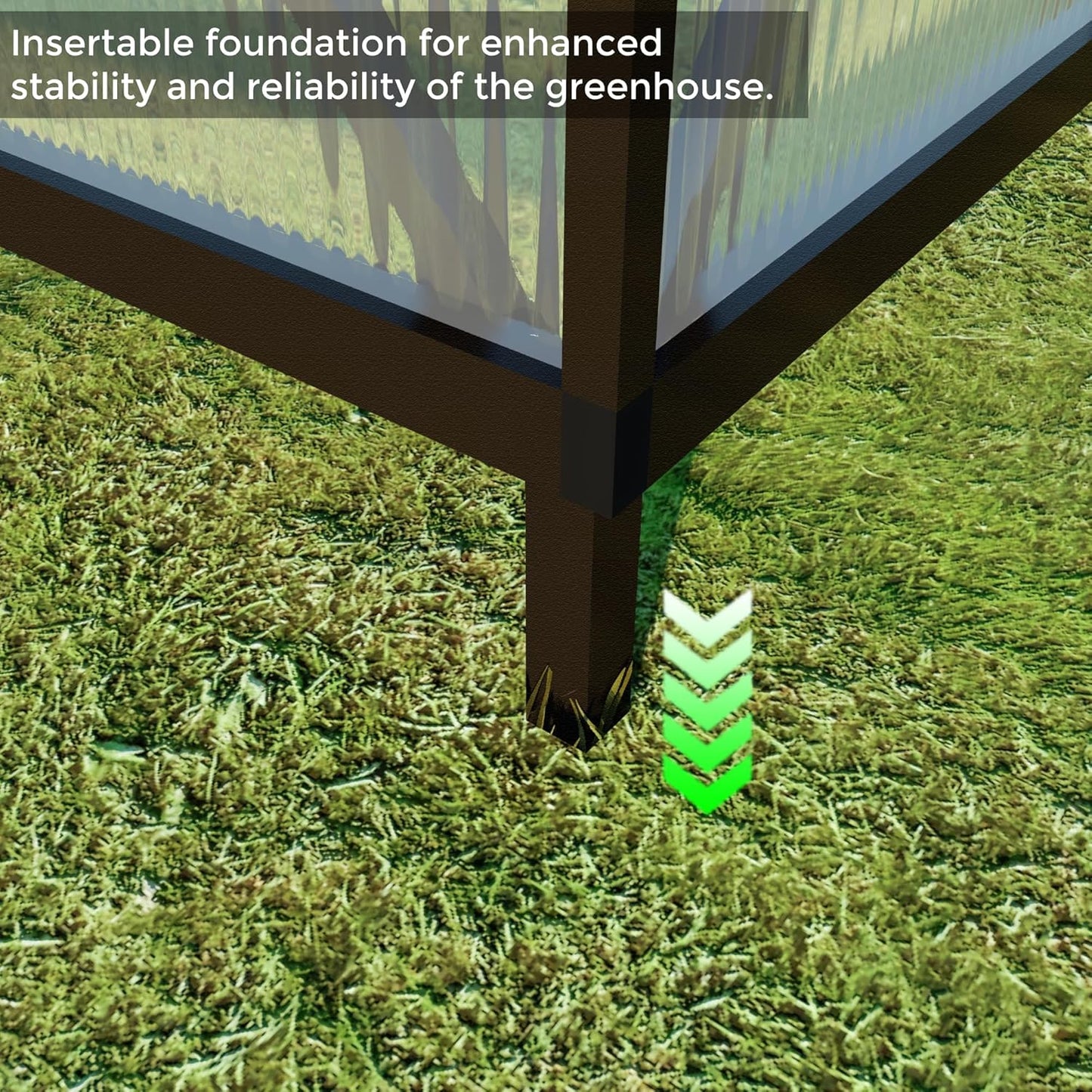 6 x 8 FT Greenhouse for Outdoors,Aluminum Large Walk-in Greenhouse,Dark Gray