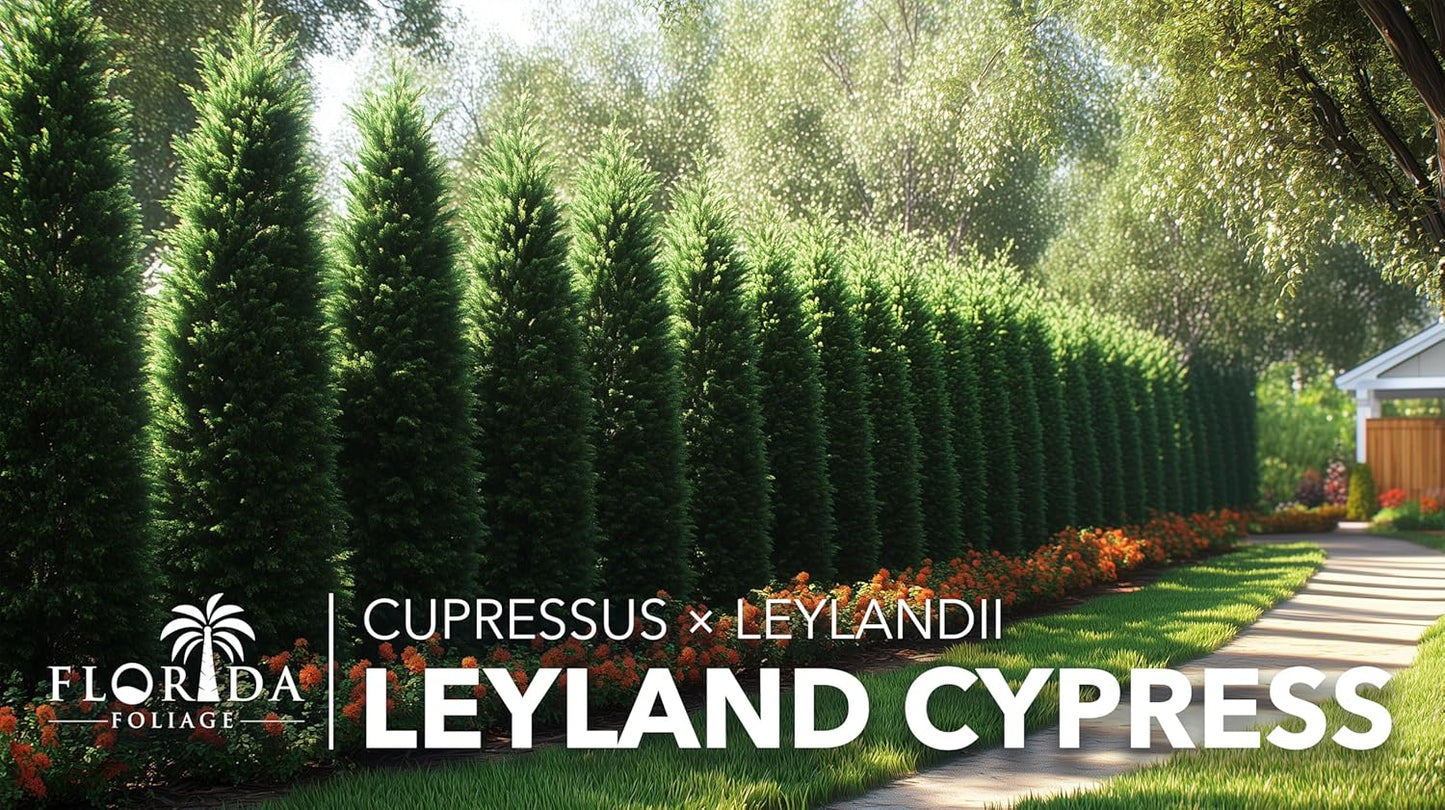 Leyland Cypress | 3 Quart Size Plants | Cupressocyparis leylandii | Fast Growing Privacy Trees, Evergreen Landscape Plants, Drought Tolerant, Low Maintenance, Windbreak, Hardy