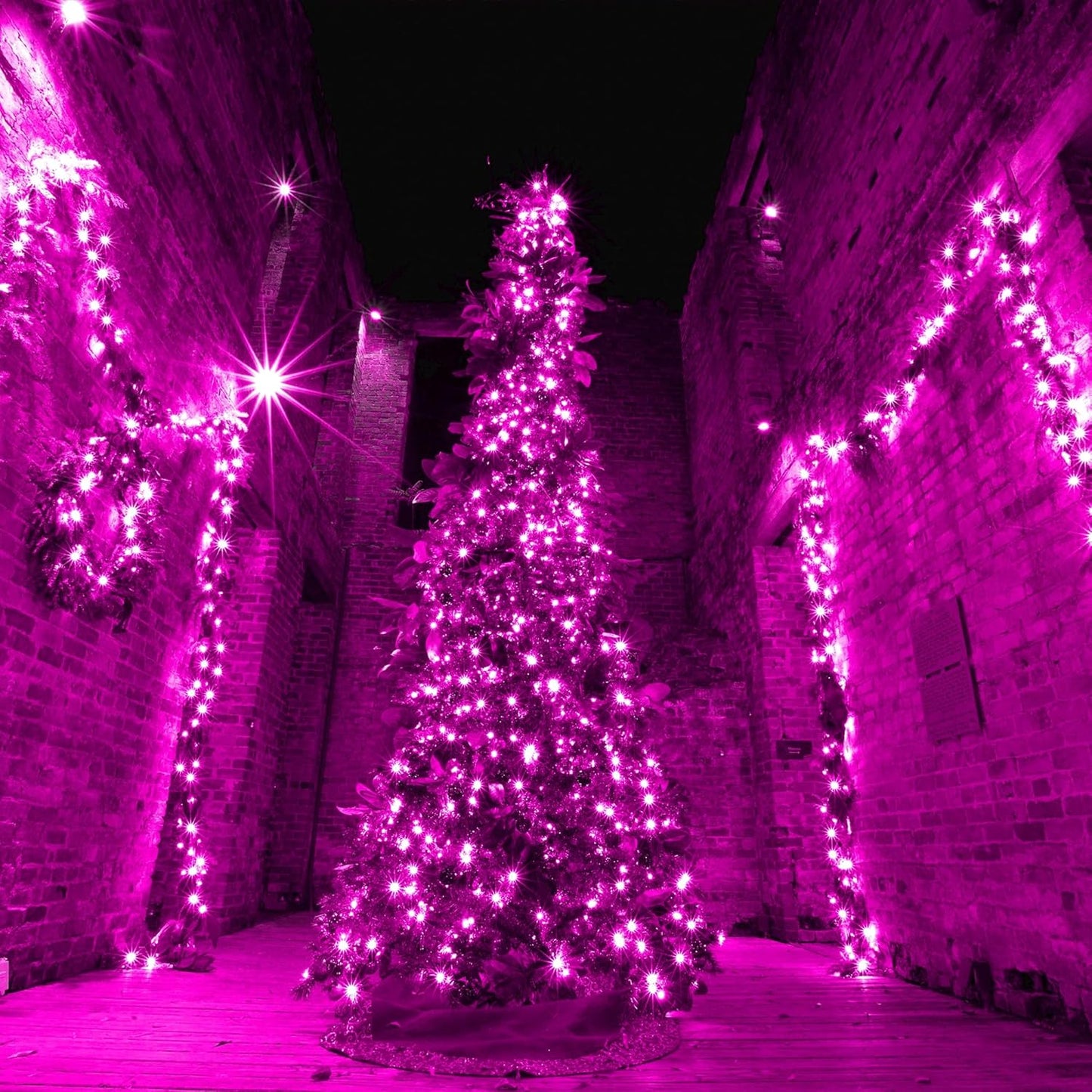 weillsnow Pink Halloween Lights Outdoor, 164 FT 500 LED String Lights Plug in, 8 Modes Waterproof Fairy Lights for Valentines Day, Halloween, Party, Wedding, Bedroom, Garden Decorations