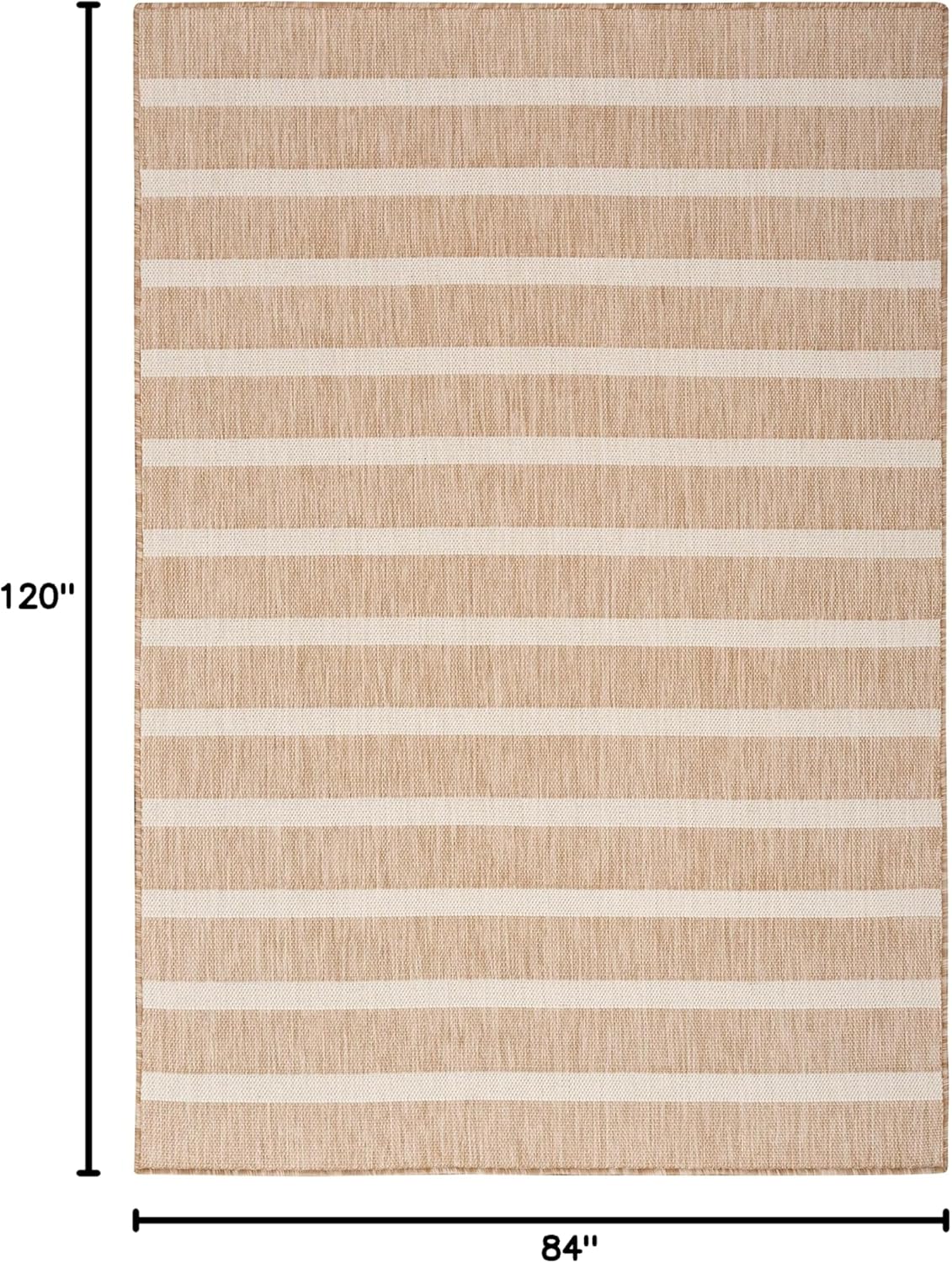 Nourison Home Positano Indoor/Outdoor Beige Ivory 7' x 10' Area Rug, Easy Cleaning, Non Shedding, Bed Room, Living Room, Dining Room, Deck, Backyard, Patio (7x10)