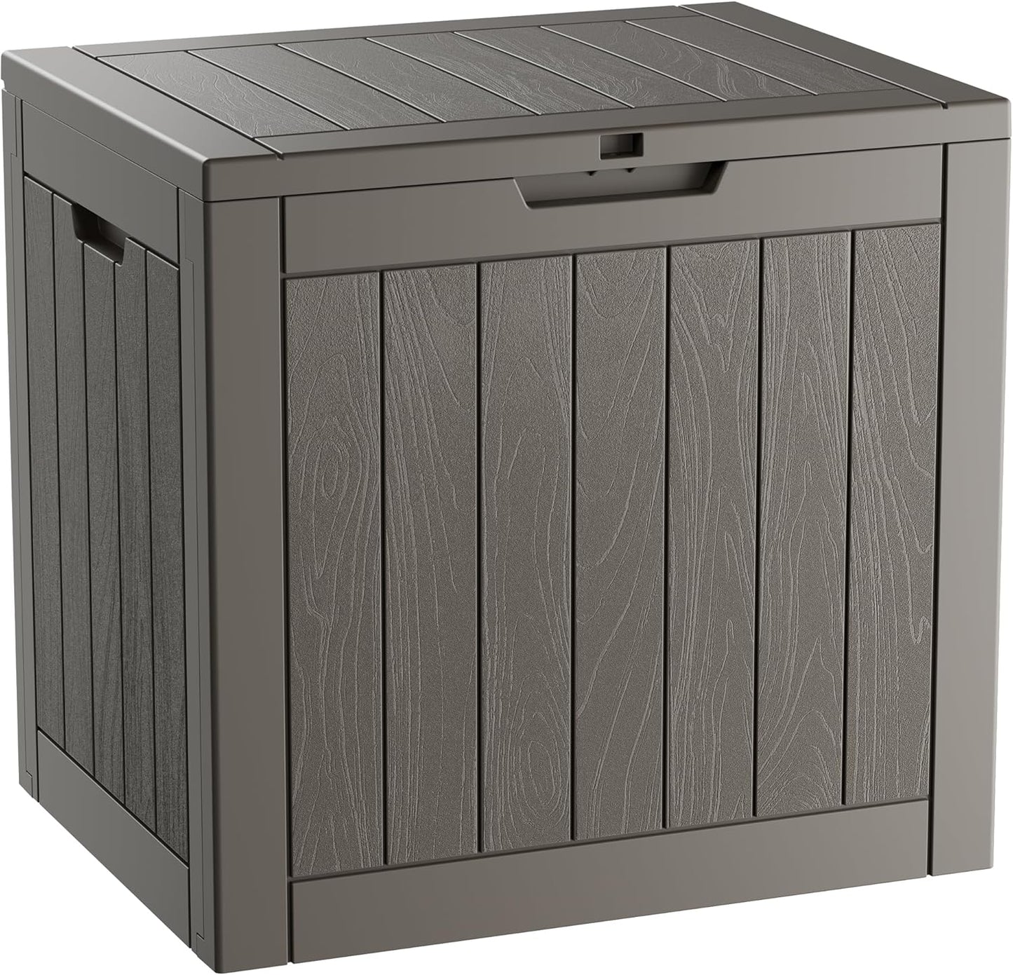 KAMABOKO Deck Box, 35 Gallon Resin Indoor and Outdoor Storage Boxes Waterproof for Garden Tools, Pool Accessories Storage Bench, Patio Furniture and Cushions with Lockable Lid, Grey