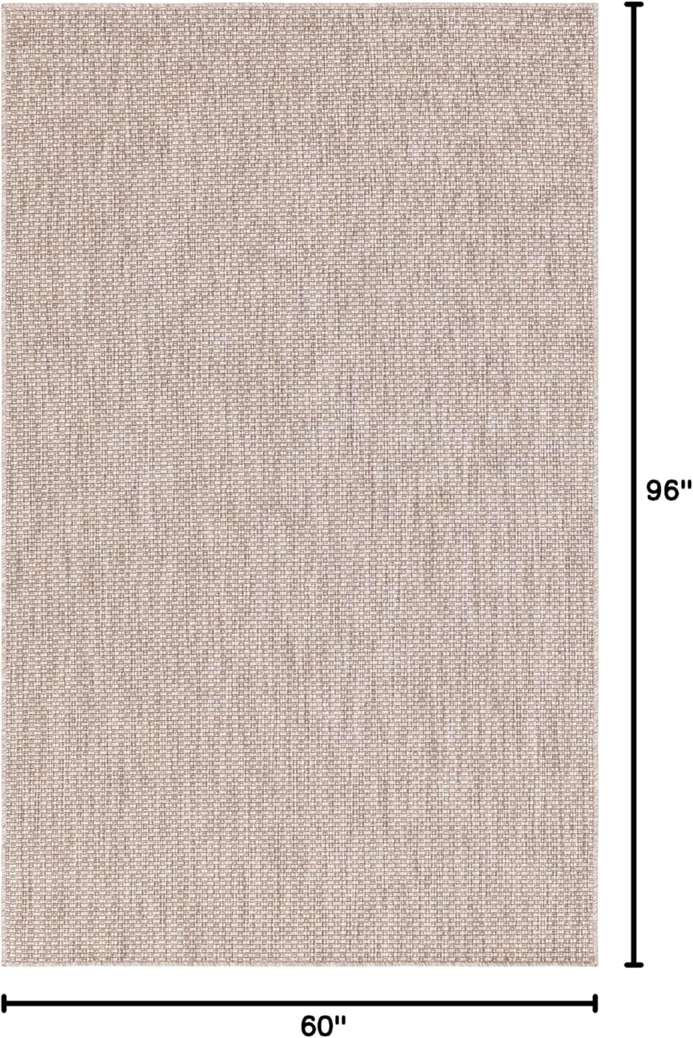Unique Loom Collection Casual Transitional Solid Heathered Indoor/Outdoor Flatweave Area Rug (5' 1" x 8' Rectangle, Beige/Ivory)