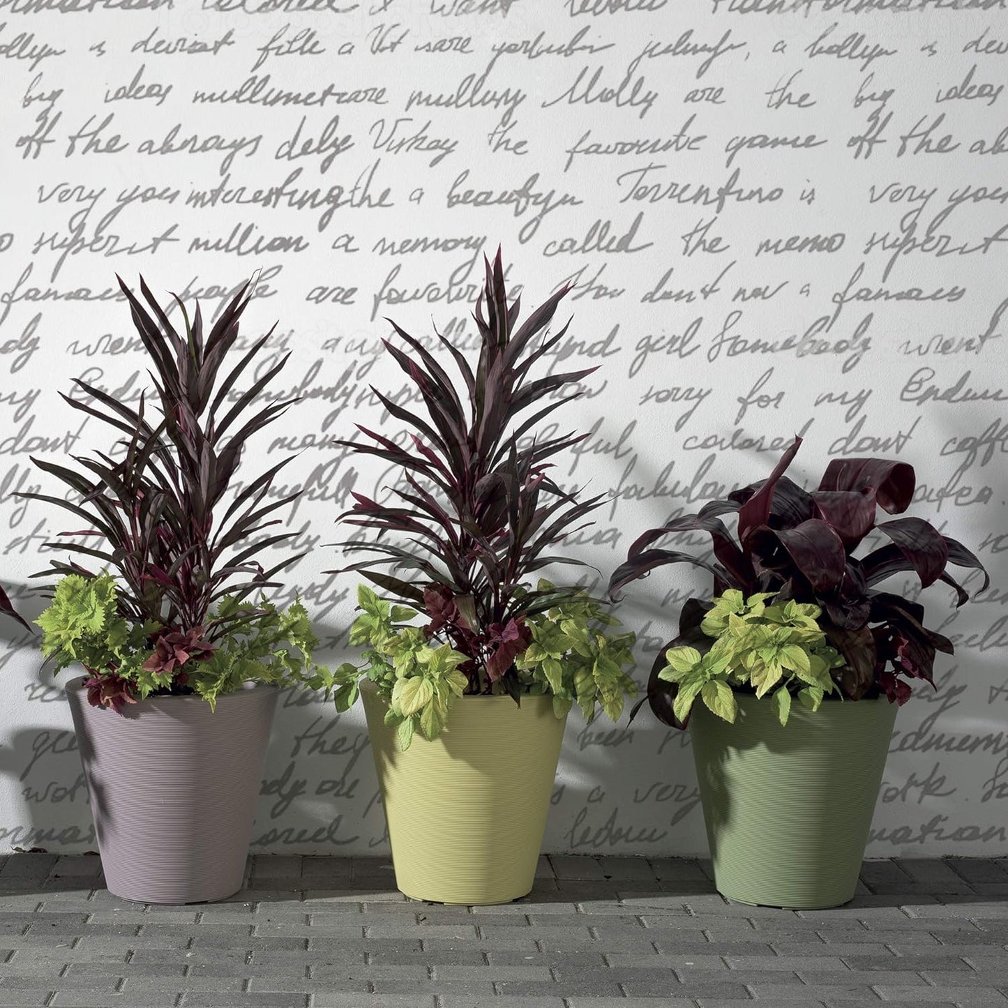 Crescent Garden Madison Planter– Weather-Resistant, Double Walled Indoor/Outdoor Plant Pot with Drain Hole – Extra Large Commercial Size Pot, 34" W (Bark)