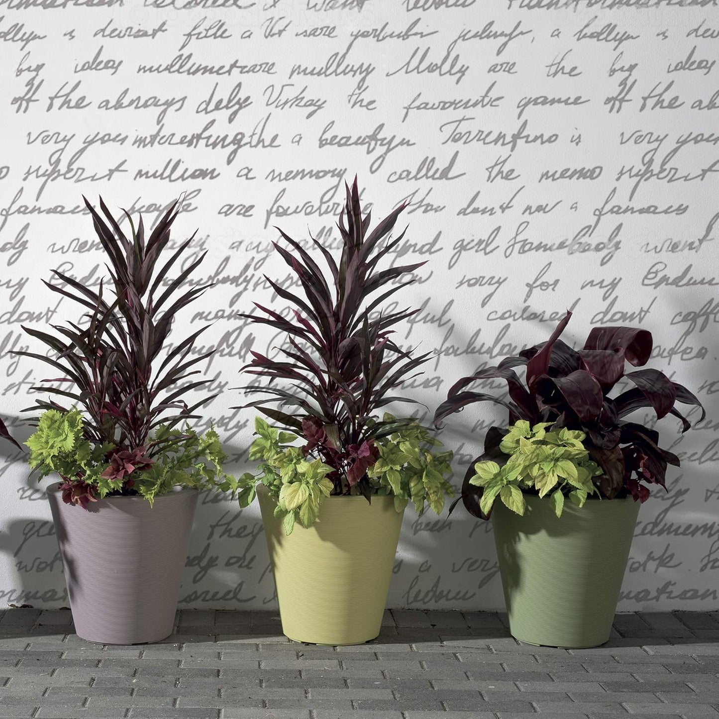 Crescent Garden Madison Planter– Weather-Resistant, Double Walled Indoor/Outdoor Plant Pot with Drain Hole – Durable All-Season Flower Container, 14" W (Bark)