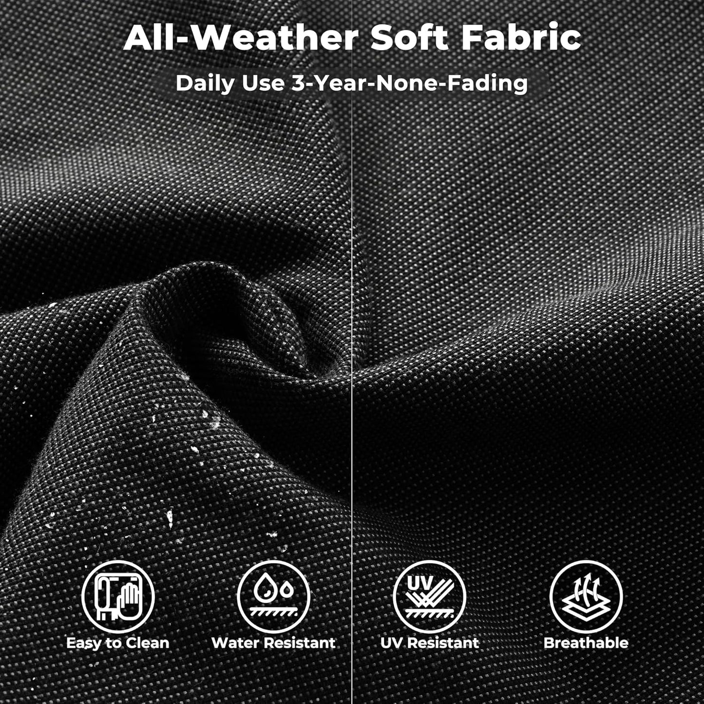 ovios 6 Pieces Patio Furniture Set, Outdoor Wicker Sectional Sofa with Glass Table Comfy Cushions, Modern Modular Deep Seat Couch Rattan Conversation Set, Black