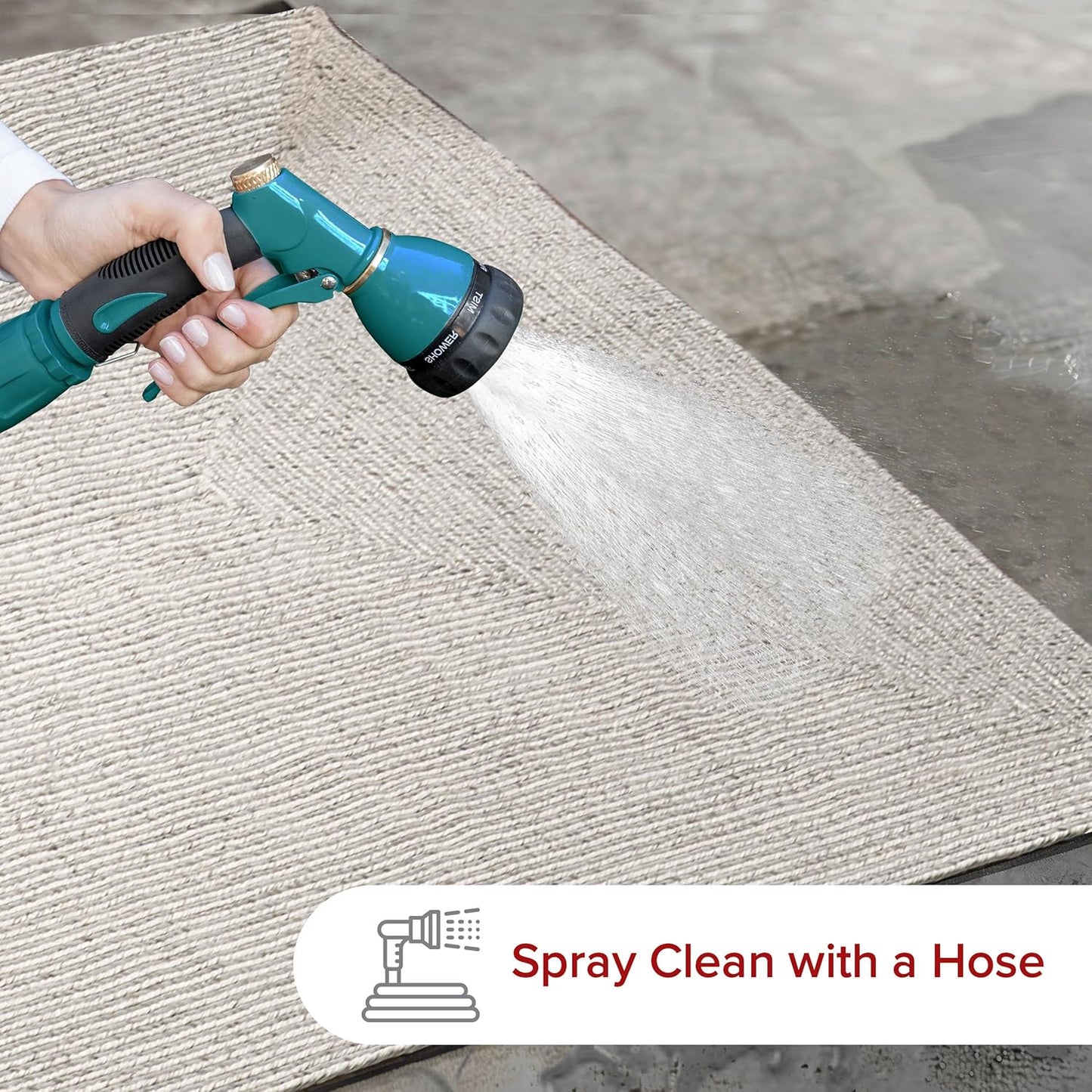 nuLOOM 6' Square Solid Hand Braided Indoor/Outdoor Area Rug, Pet-Friendly, High Traffic, Weather Resistant, for Patio, Balcony, Bedroom, Living Room, Dining Room, Wynn Ivory