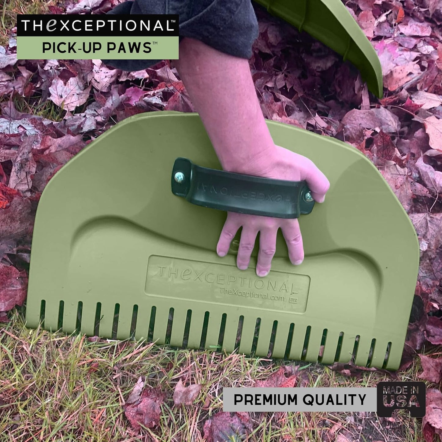 Pick-Up Paws | Premium Leaf Hand Scoops | Garden Grabber Tool for Grass, Clippings, Twigs, Debris or Needles | Set of 2 Lawn & Leaves Clean-Up Yard Rakes | Made in USA by Vertex Products | Model EX700