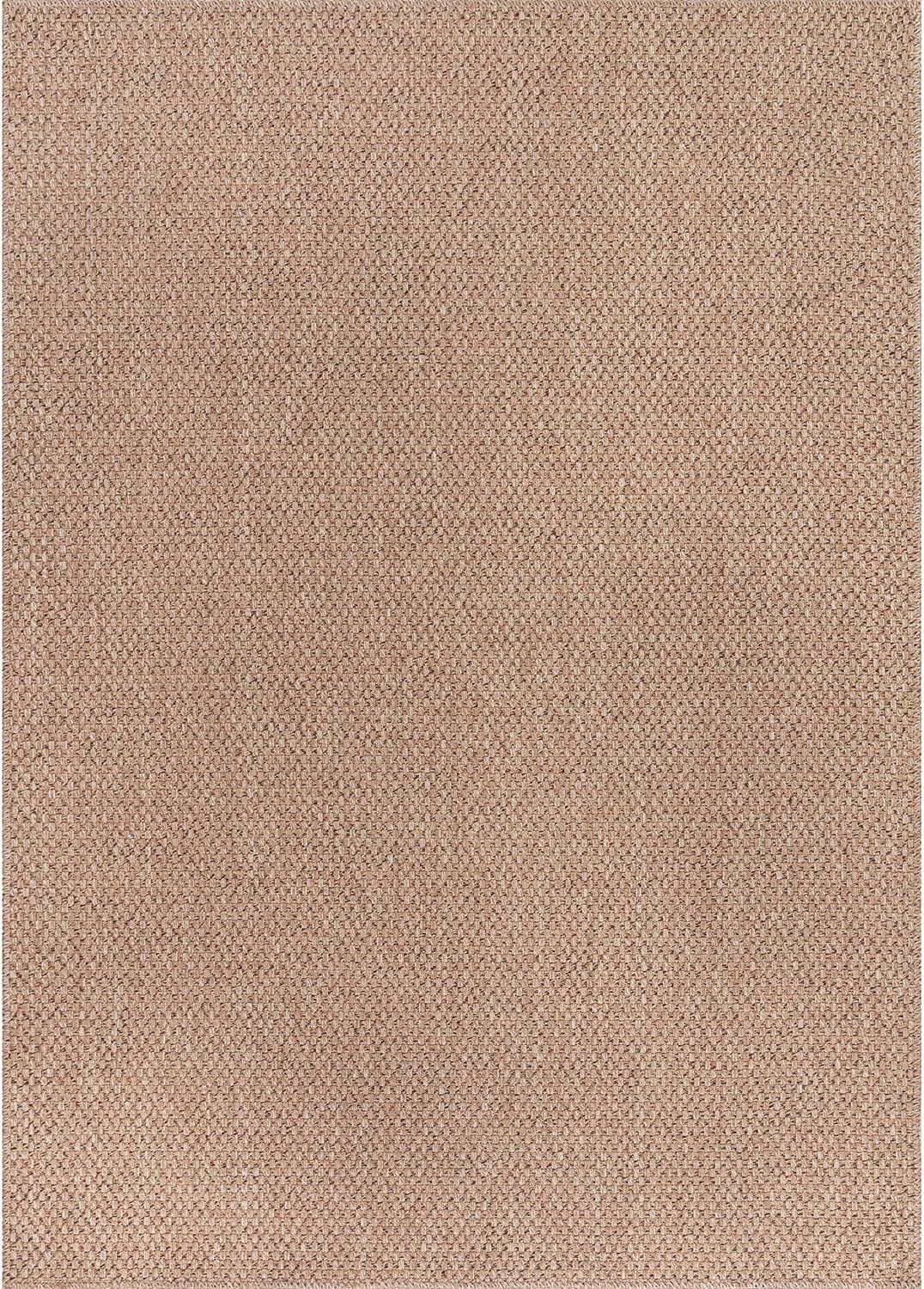 CAMILSON Easy Jute Rug 4x6, Indoor Outdoor Natural Color Farmhouse Area Rugs for Living Room Patio and Kitchen Rug, Solid Boho Woven Design, Easy-Cleaning, Washable Outside Carpet Alfombras (4 x 6)