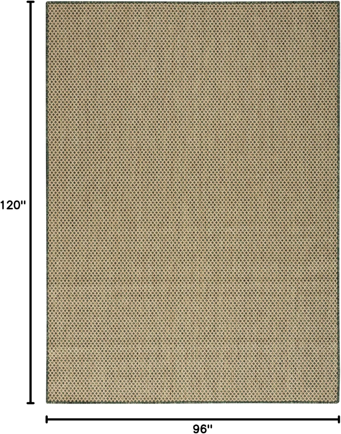 Nourison Home Courtyard Green 8' x 10' Area Rug - Easy Clean, Non Shedding, Bed Room, Living Room, Dining Room, Kitchen (8' x 10')