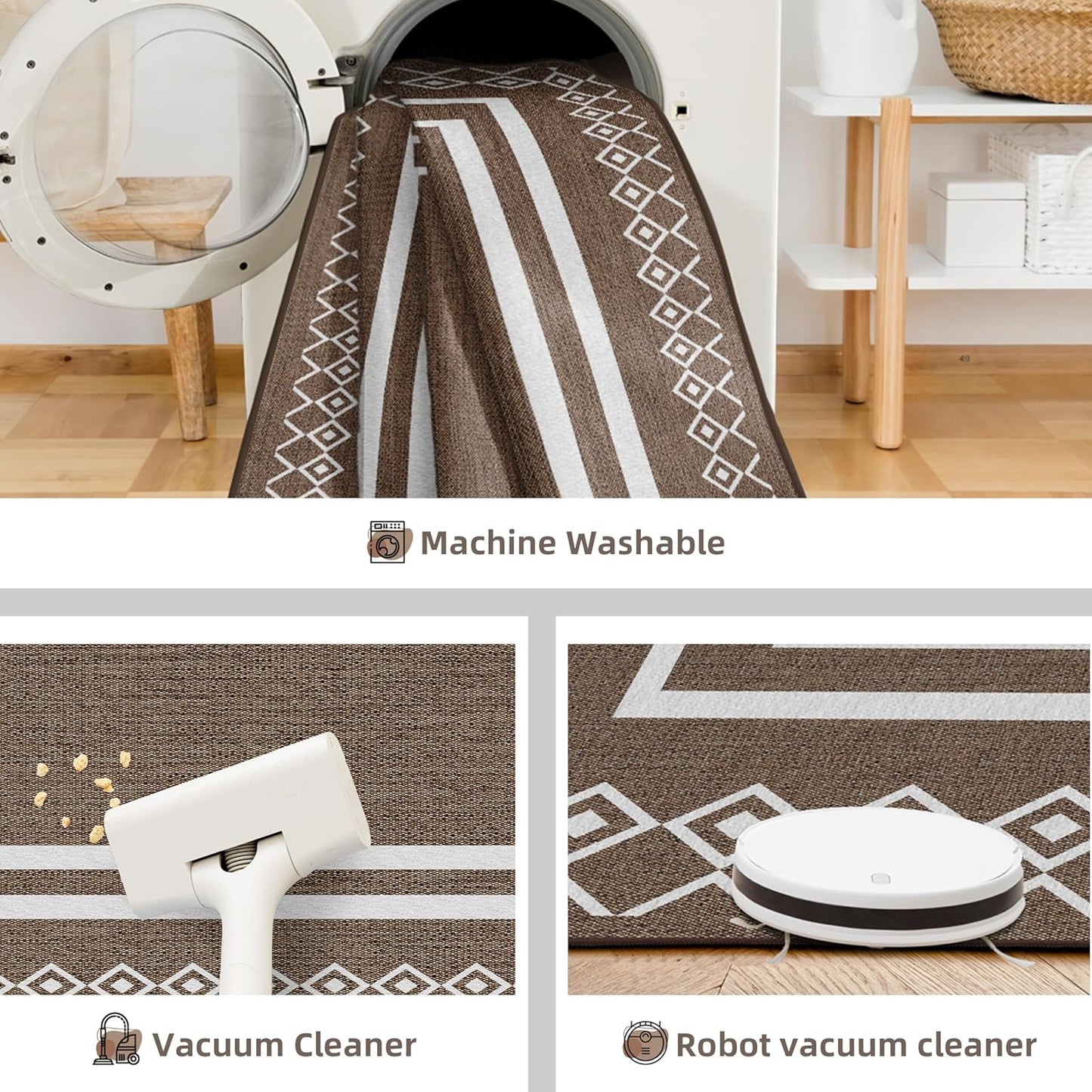 Outdoor Patio Rug, Outside Rectangular Carpet, Moroccan Geometric Rugs, Washable Large Indoor Outdoor Rug 6x9 Mats for RV, Picnic, Backyard, Deck, Balcony, Porch, Beach