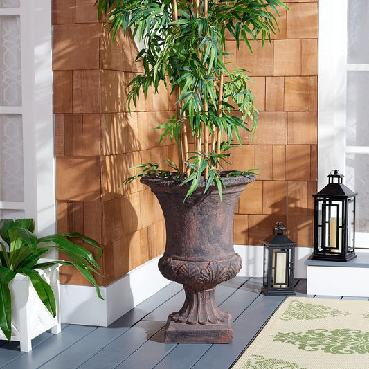 SAFAVIEH Outdoor Collection Paven Traditional Brown Planter (Fully Assembled)