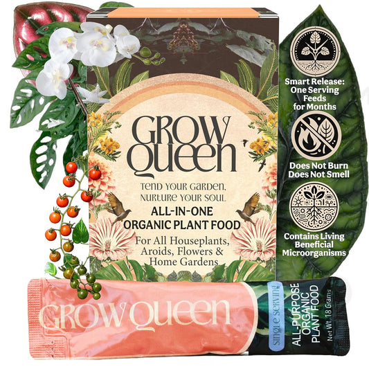 All-in-One Complete Organic Plant Food, Indoor Plant Food for Houseplants, Organic Fertilizer for Vegetable Gardens, 7 Formulated Single Servings Feeds 14 gal Fast and Slow Release