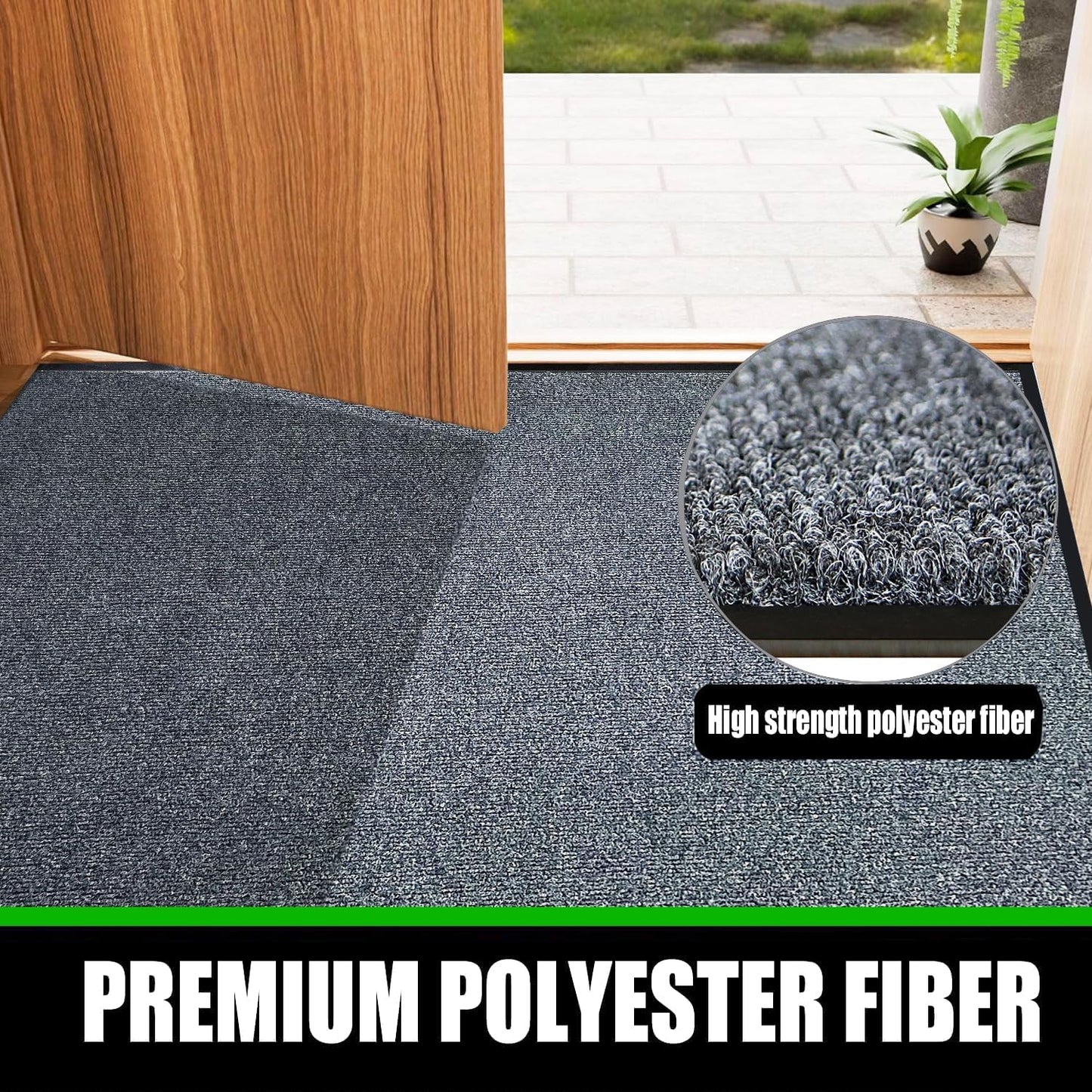 Heavy Duty Doormat, 3'x6' Indoor Outdoor Entry Rug, Commercial Entrance Mat with Rubber Border, Durable Welcome Mat, Rubber Backing Non Slip Doormat for Entryway, Large Garage Floor Mat