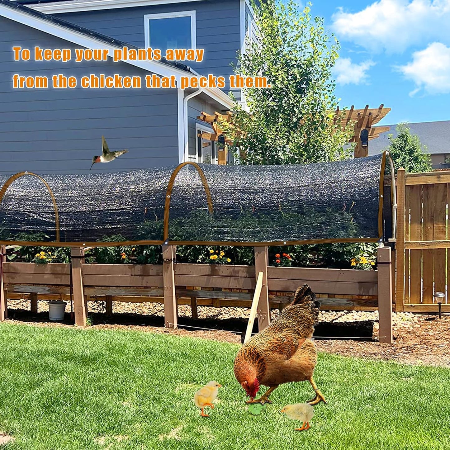 Shade Cloth - for Plants Greenhouse, 70% Sunblock Shade Sails -for Outdoor Garden Pergola Patio Lawn Sun Protection Covers for Kennel Chicken Coop Easier to Hang Plant Net Cover