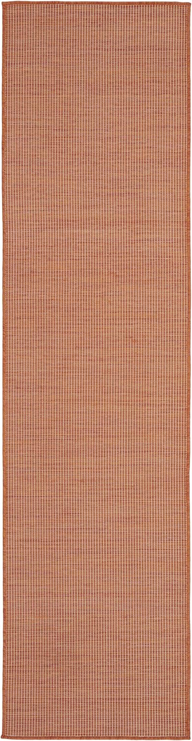 Nourison Positano Indoor/Outdoor Terracotta 2'2" x 8' Area Rug, Easy Cleaning, Non Shedding, Bed Room, Living Room, Dining Room, Backyard, Deck, Patio (2x8)
