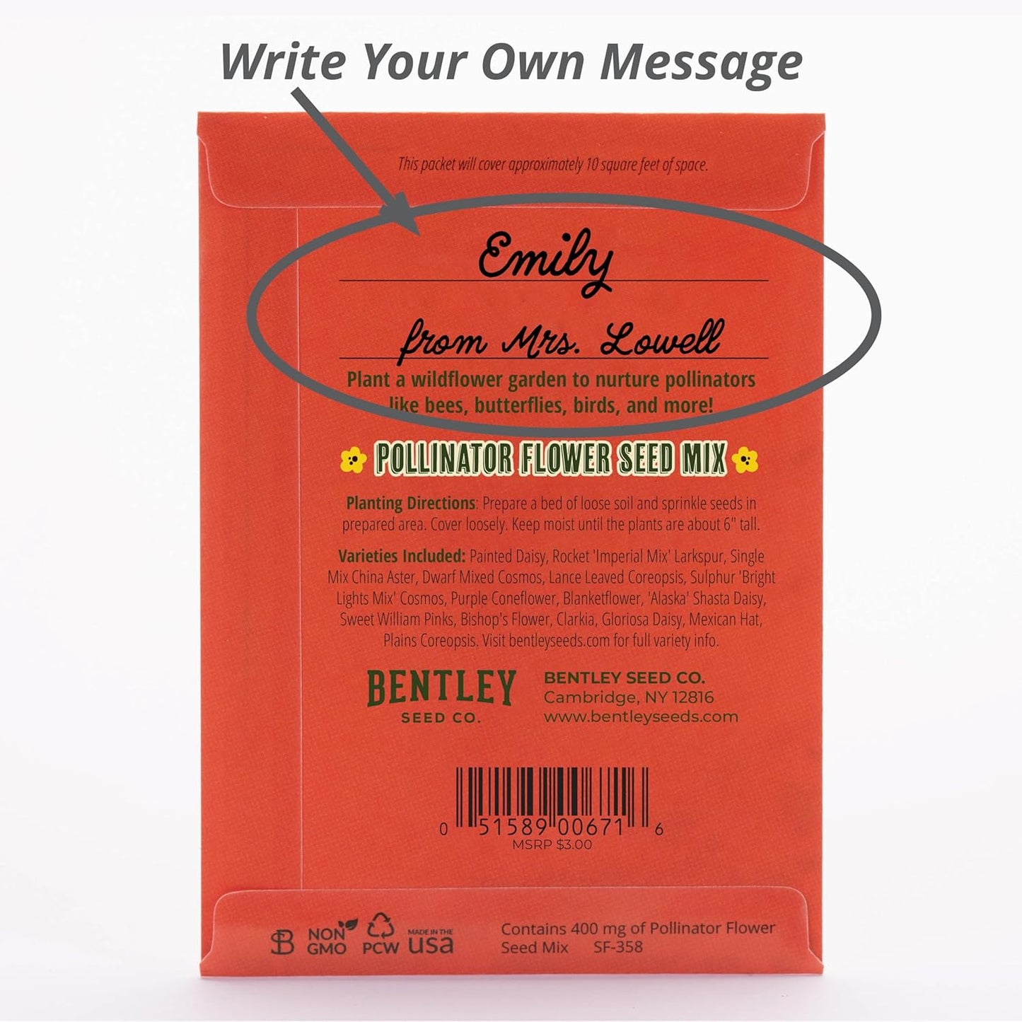 Bentley Earth Day 2025 Bee The Change - Pollinator Flower Mix Seed Packets (25 Packets)