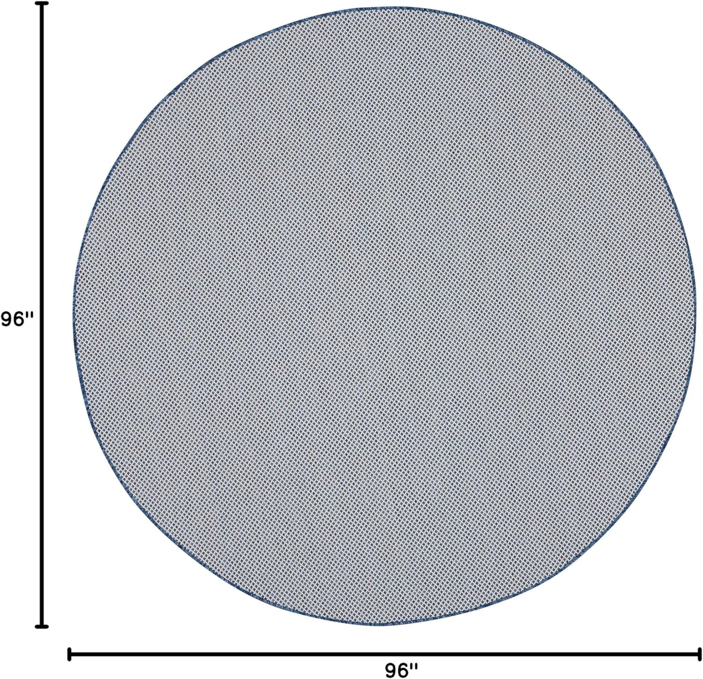 Nourison Home Courtyard 8' x Round Ivory Blue Fabric Modern Area Rug (8' Round)