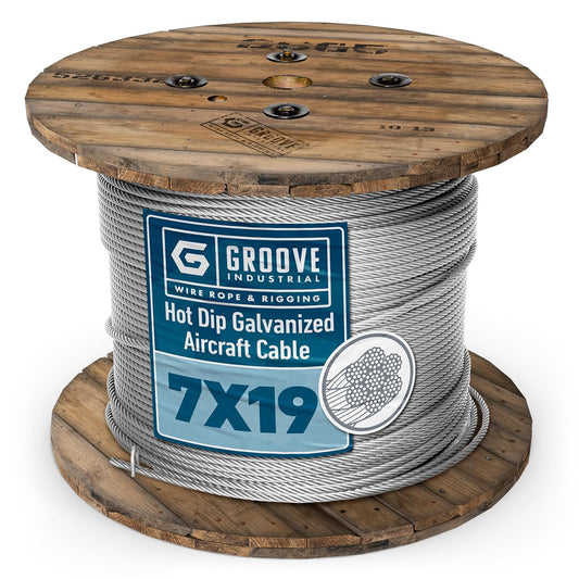 3/16’’ 7x19 Hot Dip Galvanized Aircraft Cable – Steel Wire Rope - 900 Feet