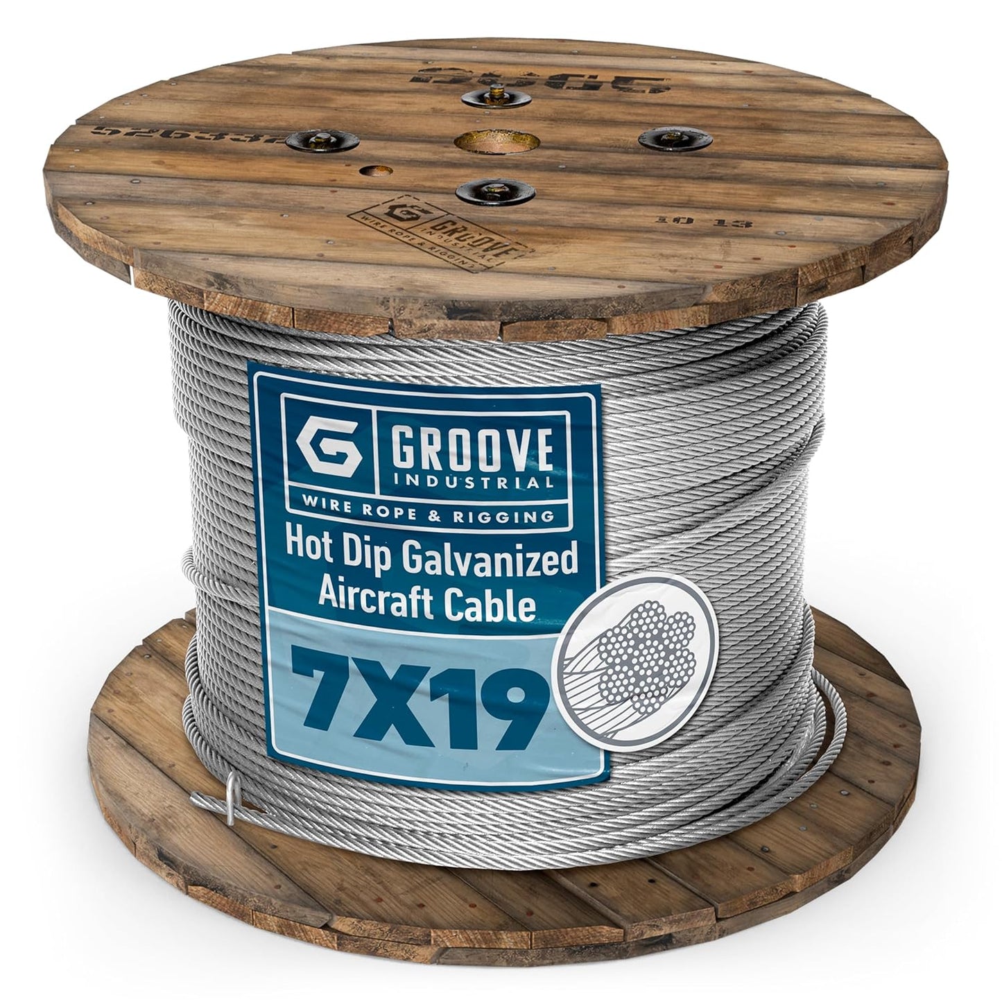 1/8’’ 7x19 Hot Dip Galvanized Aircraft Cable – Steel Wire Rope - 900 Feet