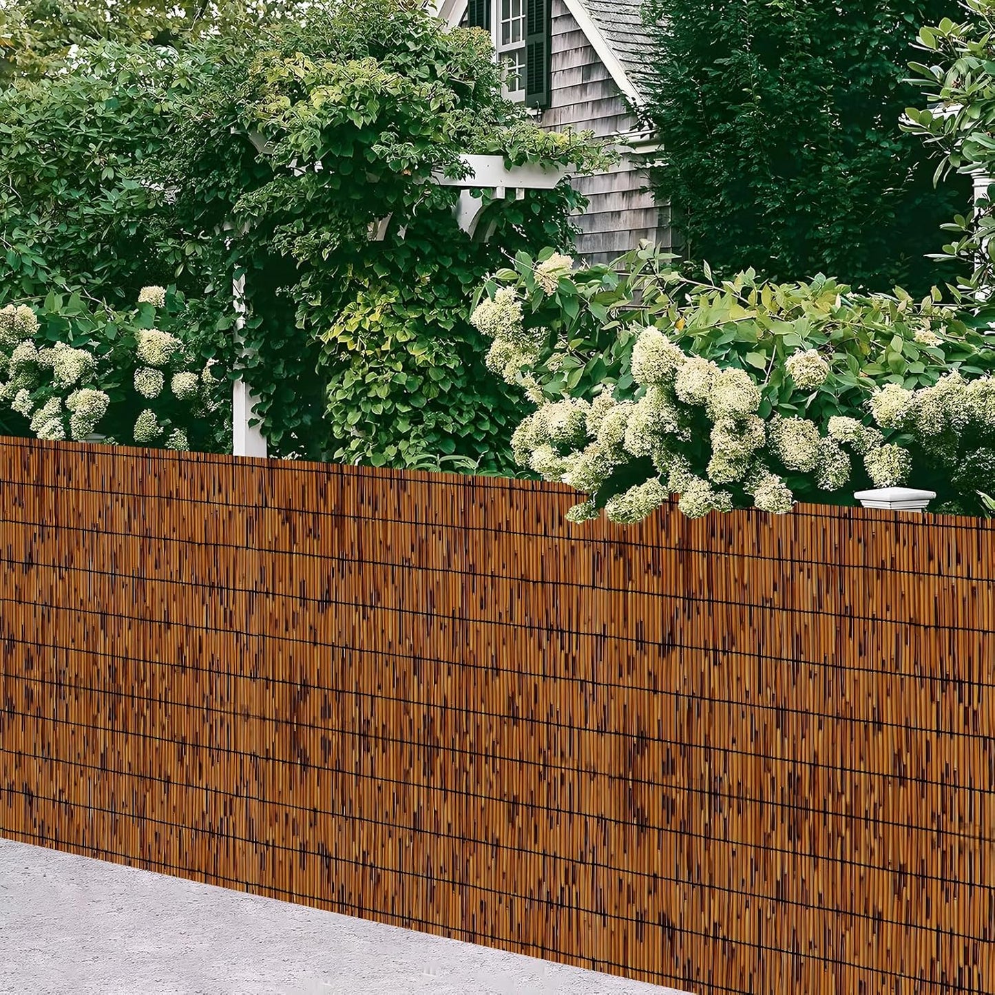 Natural Bamboo Reed Fence, 2 Pack 4FT x 16.4FT,Bamboo Privacy Screen for Garden, Decorative Fence for Outdoor Privacy Screening, Sun Blocking, Decorative Divider, Brown