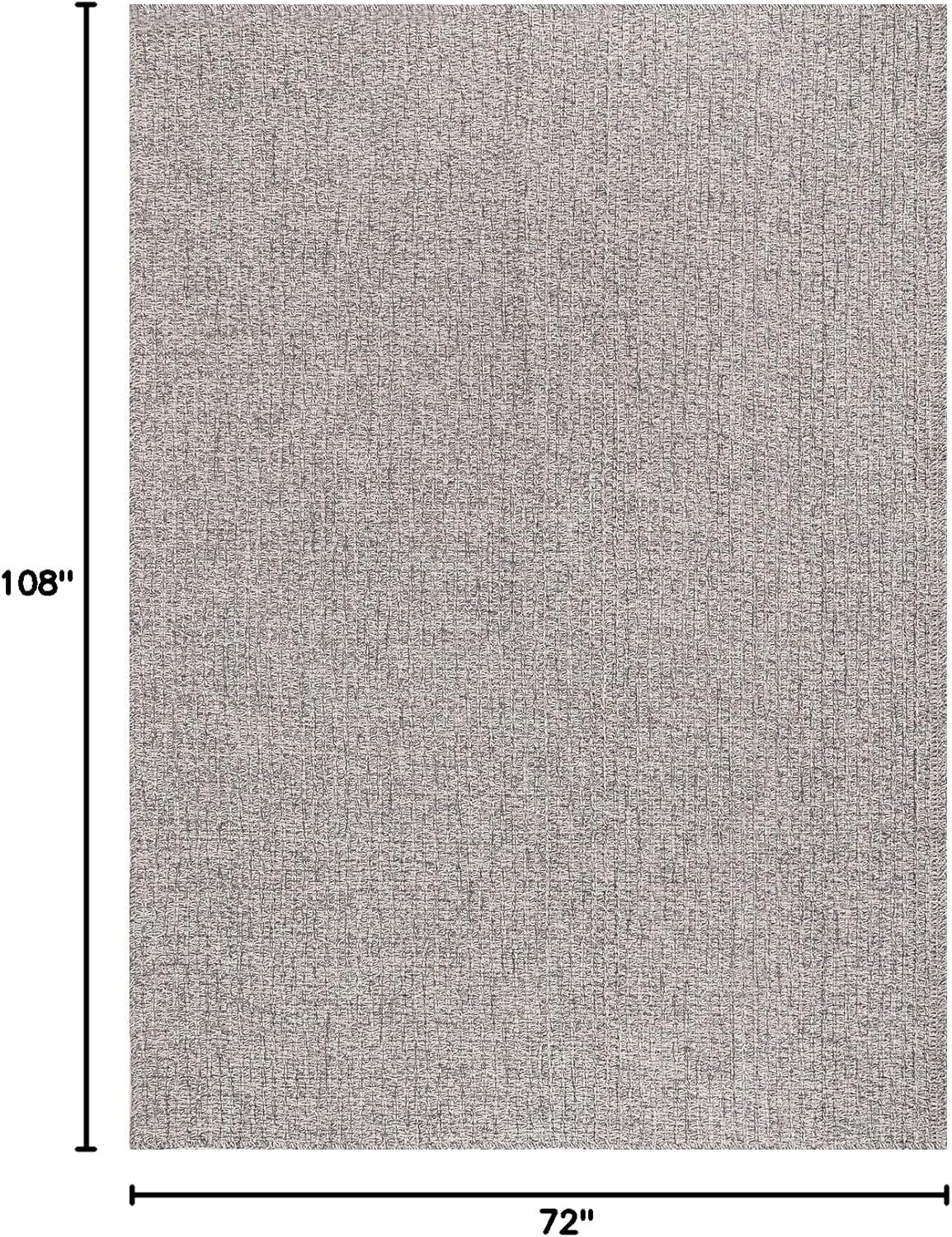 Easy Jute Rug 6x9 Indoor Outdoor Natural Rugs Solid Fiber Rug Woven Area Rug Boho Easy Clean Inside Carpet for Living Room Bedroom Dining Room Hallway or Outdoor Patio Porch (6 X 9 Silver)