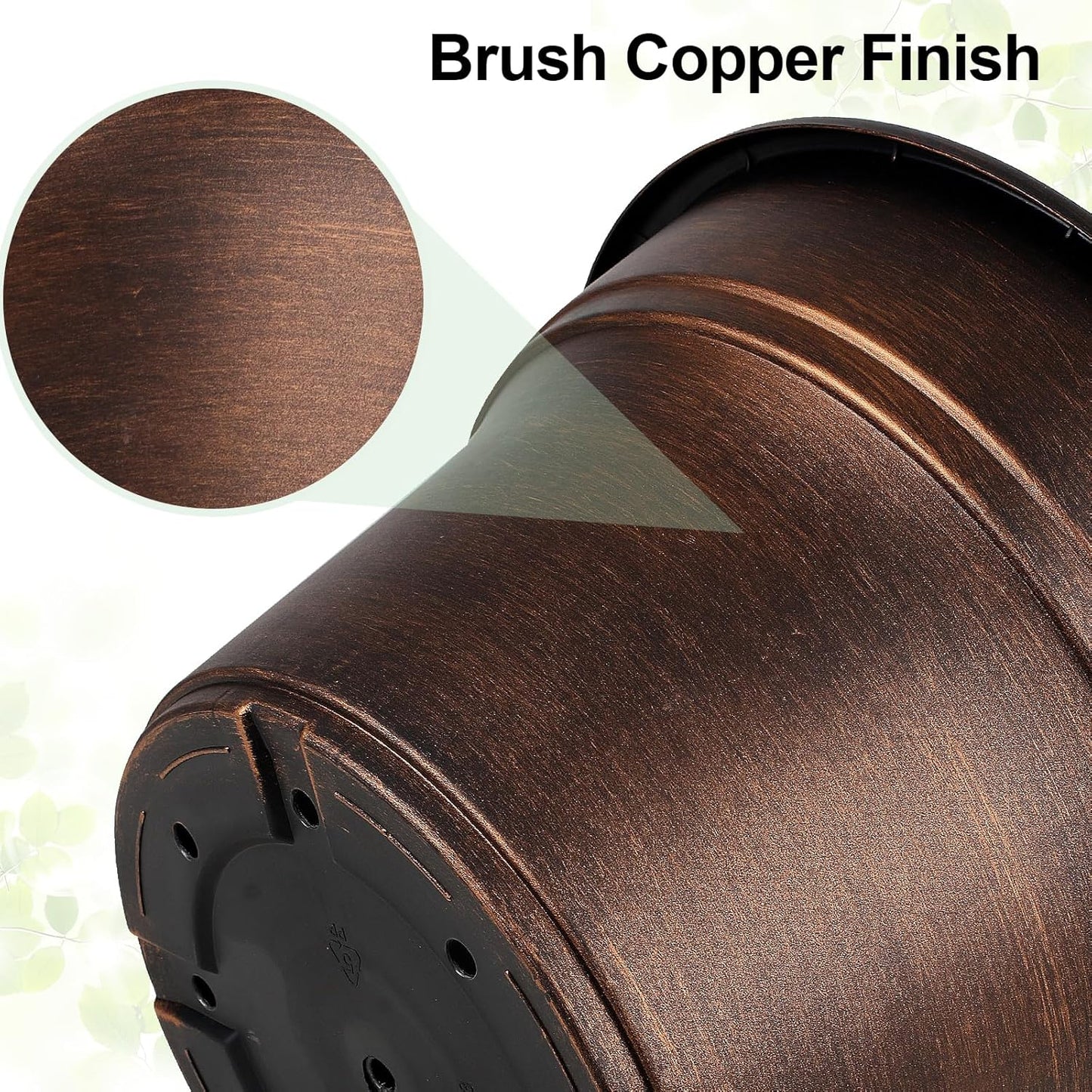 Plant Planters Pots Set of 4 Pack 13 Inch，Large Plastic Flower Pot for Indoor Plants with Drainage Holes & Trays, Resin Decorative Container Sets with Saucer for House Outdoor Garden Plant Copper