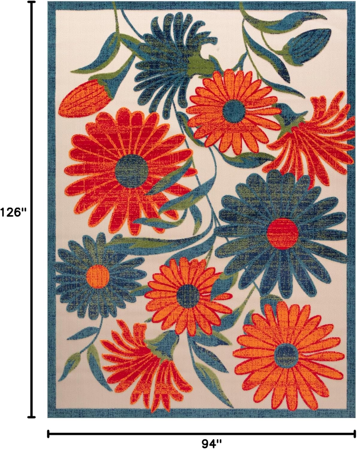 Nourison Home Aloha 8' x 11' Ivory Multicolor Fabric Outdoor Area Rug (8' x 11')