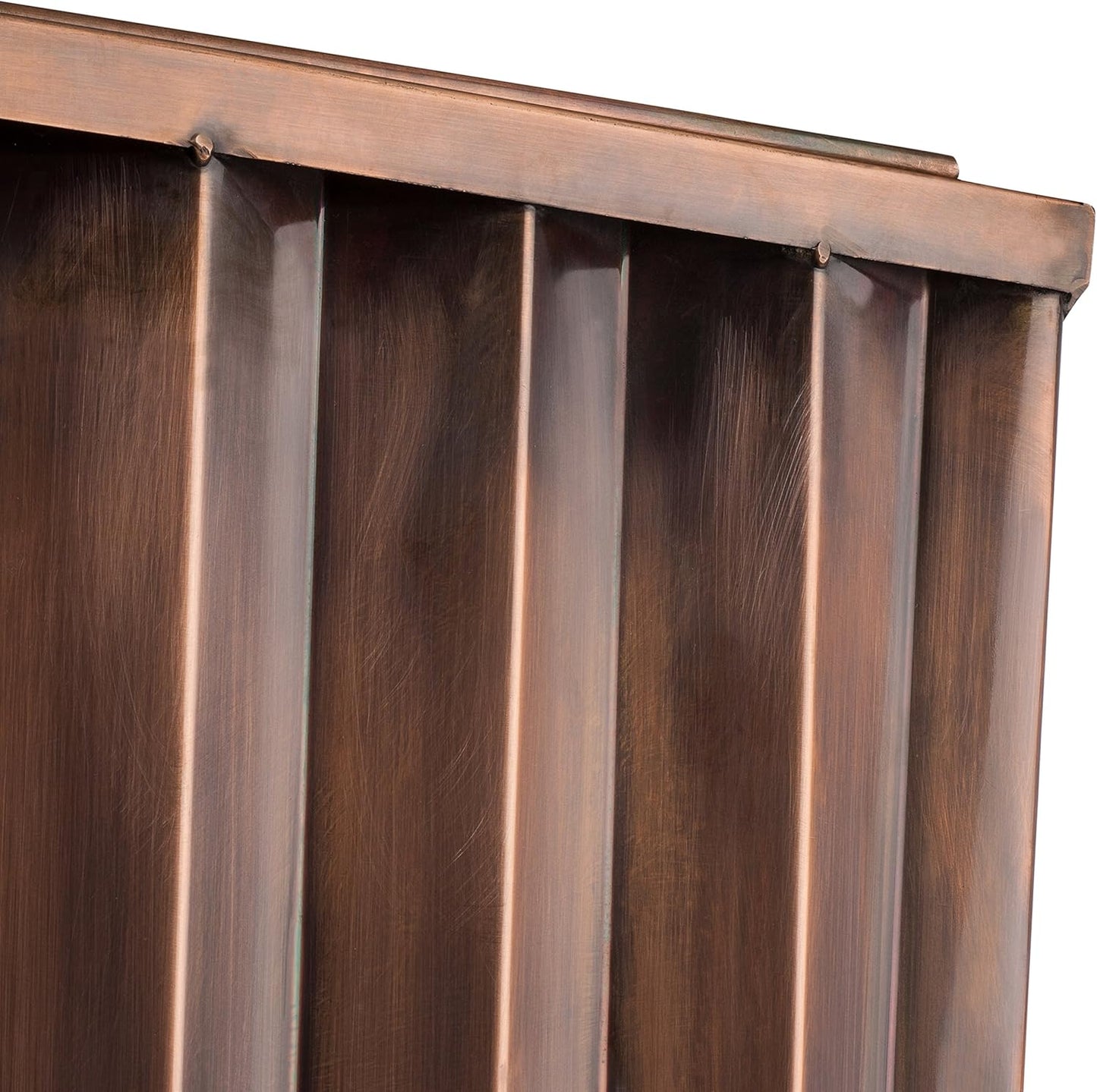 H Potter Copper Planter Tall Ribbed Outdoor Indoor Metal Planters for Patio Deck Garden 29 Inch Small Entrance Planter