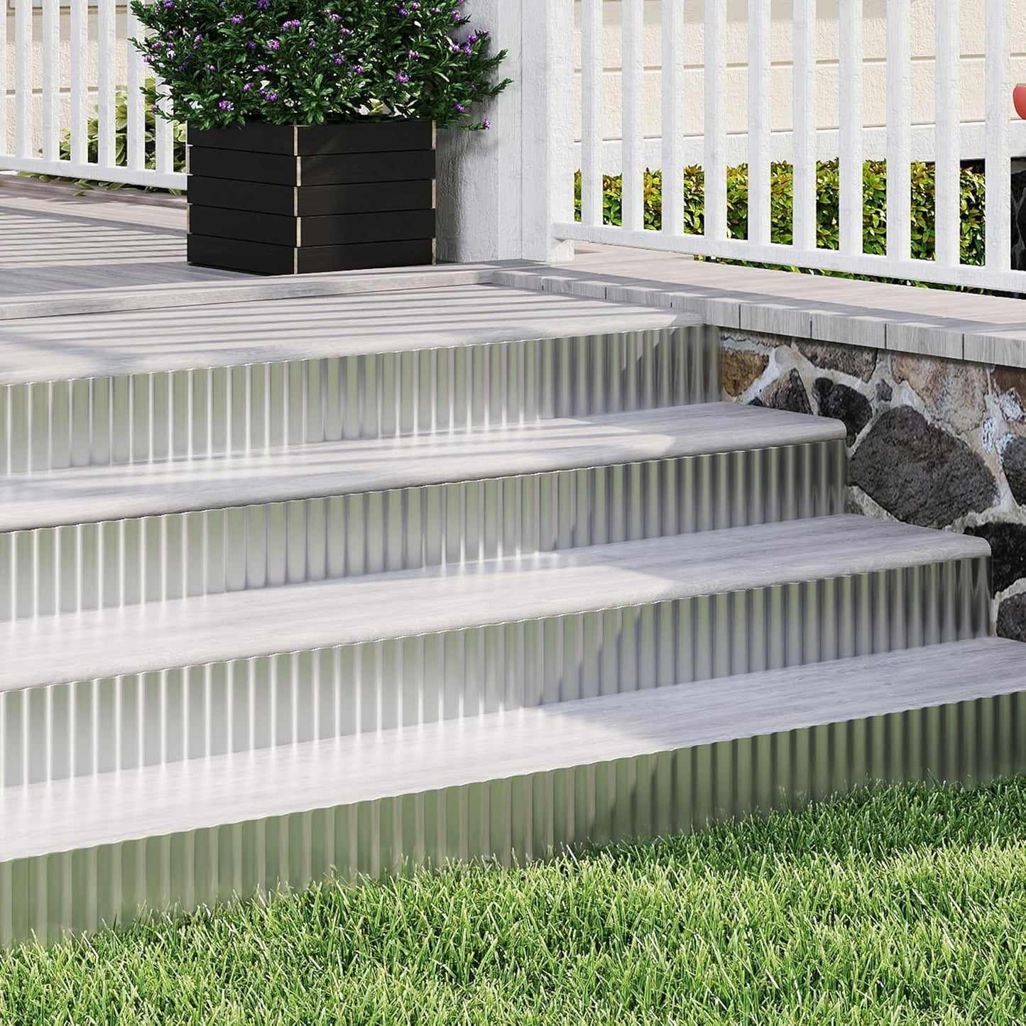 Metal Garden Edging Border, Corrugated Steel Landscaping, DIY for Lawn (Silver, 6 Inch x 40FT)