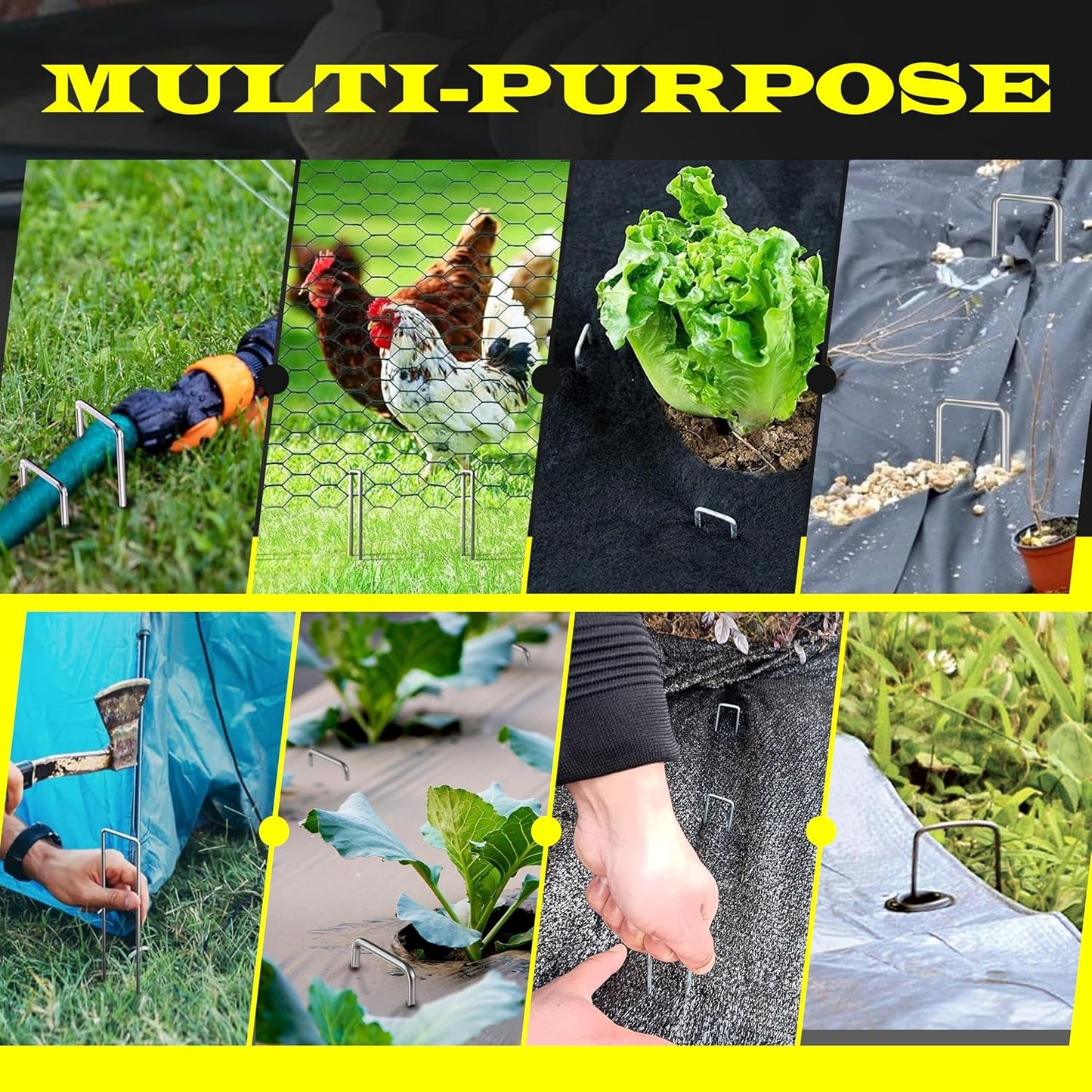 125 Pack x 6 Inch Landscape Staples Galvanised, Fabric Pins, 11 Gauge, Garden Staples, Tent Stakes, Fabric Pins for Lawn, Fence, Tent, Decoration, Weed Barrier, Outdoor. (125 x 6in)