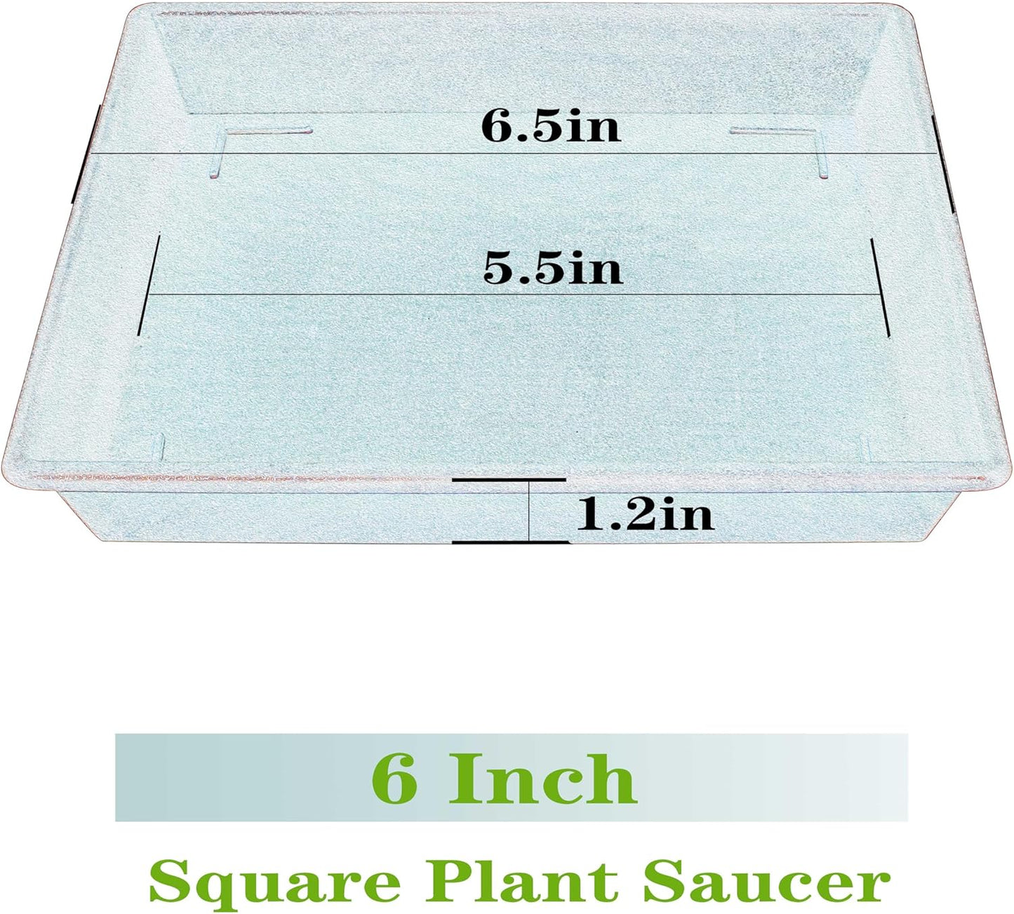 Square Plant Saucer 6 Inch 5 Pack6 8 12 14 16 18 20 Flower Pot No Holes Plant Drip Trays, Plant Trays for Pots Heavy Duty Plastic Plant Saucers for Indoors Outdoors