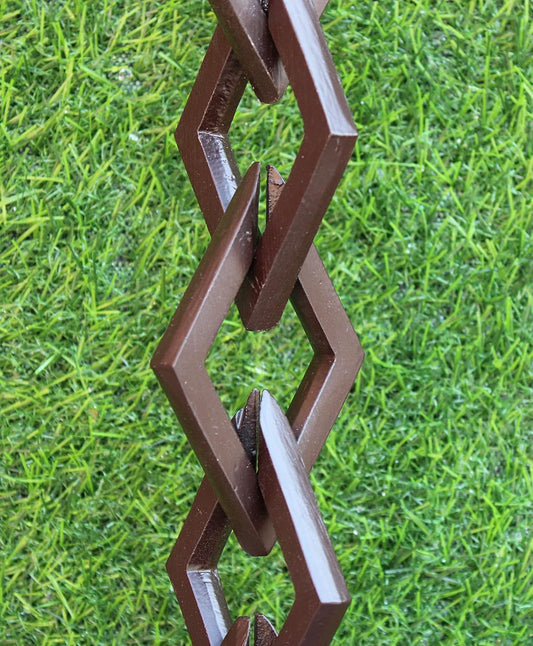KAM Home Diamond Links Rain Chain with Installation Kit (Brown, 10)